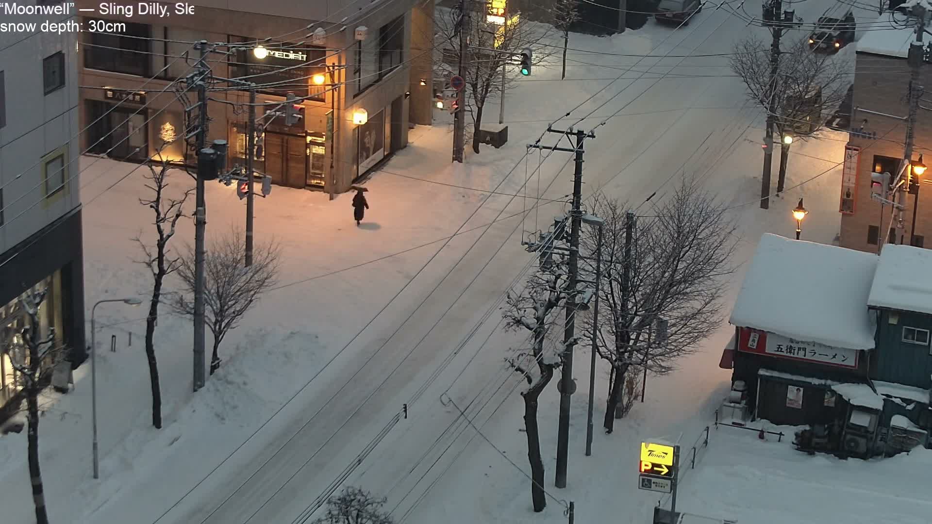 Sapporo, 8 -7 Chome Minami 2 - 3 Jonishi Juction (南2～3条西交差点8～7丁目) Live Cam - 8 Chome, Minami 2 Jonishi, Chuo Ward, Sapporo, Ishikari, Hokkaido, Japan