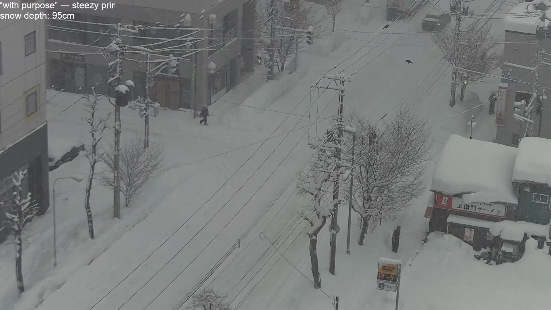 Sapporo, 8 -7 Chome Minami 2 - 3 Jonishi Juction (南2～3条西交差点8～7丁目) Live Cam - 8 Chome, Minami 2 Jonishi, Chuo Ward, Sapporo, Ishikari, Hokkaido, Japan