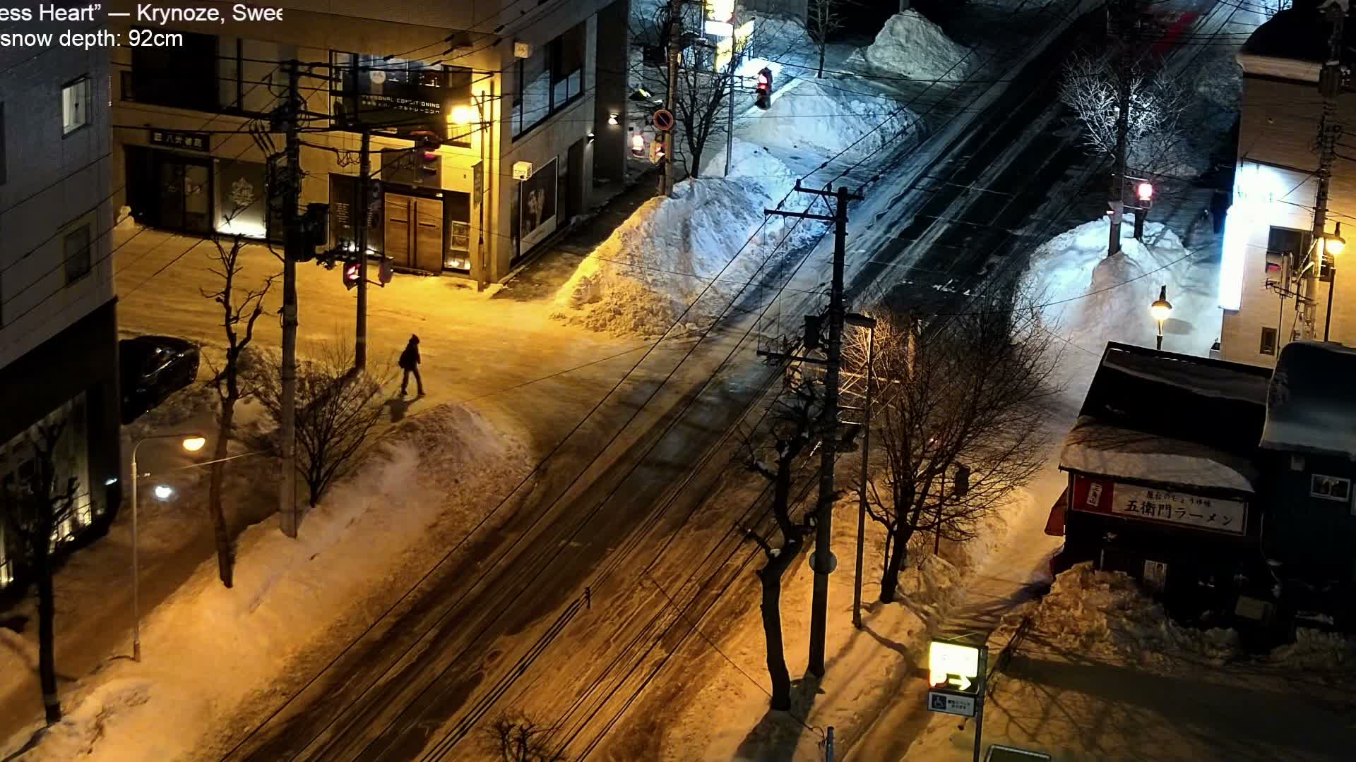 Sapporo, 8 -7 Chome Minami 2 - 3 Jonishi Juction (南2～3条西交差点8～7丁目) Live Cam - 8 Chome, Minami 2 Jonishi, Chuo Ward, Sapporo, Ishikari, Hokkaido, Japan