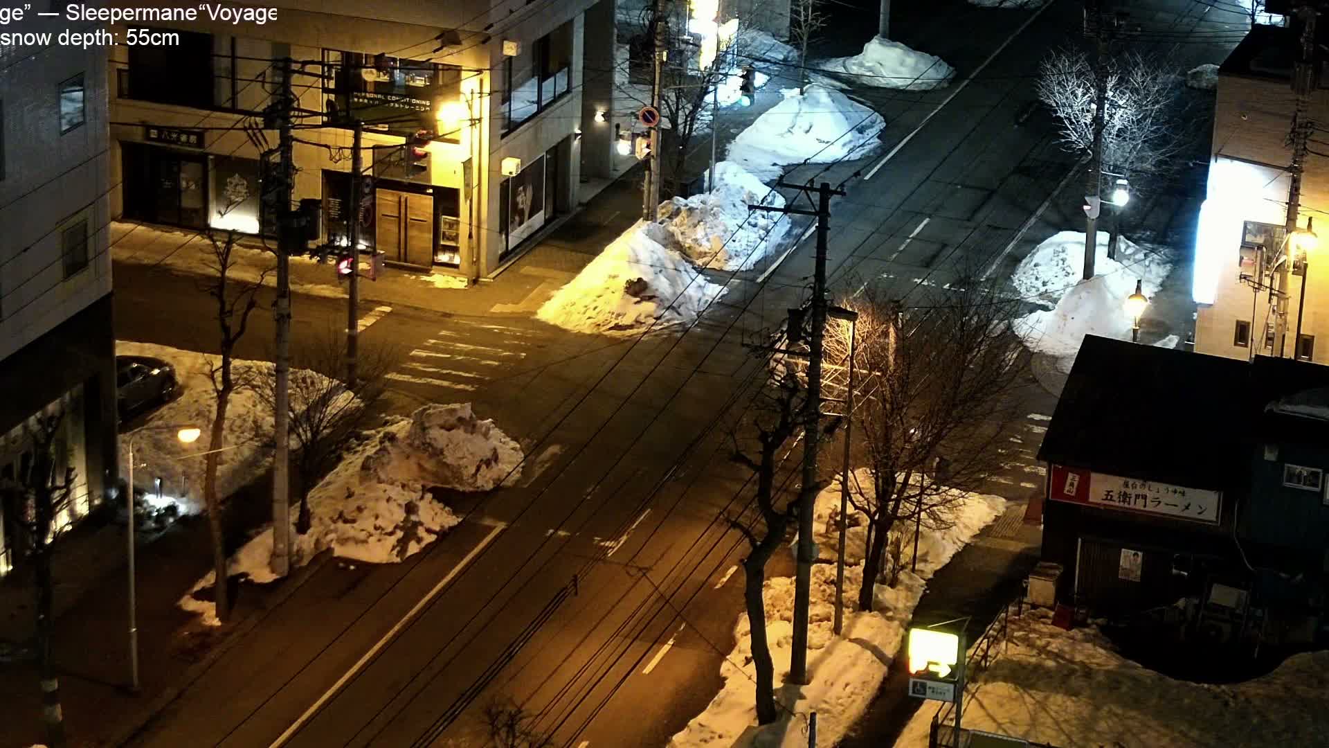 Sapporo, 8 -7 Chome Minami 2 - 3 Jonishi Juction (南2～3条西交差点8～7丁目) Live Cam - 8 Chome, Minami 2 Jonishi, Chuo Ward, Sapporo, Ishikari, Hokkaido, Japan