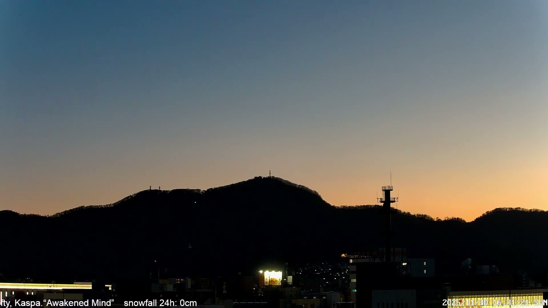 Sapporo City Skyline & Mount Moiwa View from Chuo Ward  ( 中央区から見る札幌市街と藻岩山 ) Live Cam - Chuo Ward, Sapporo, Ishikari, Hokkaido, Japan