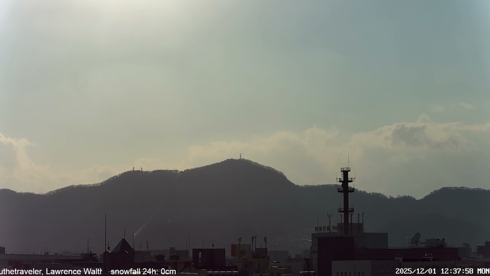 Sapporo City Skyline & Mount Moiwa View from Chuo Ward  ( 中央区から見る札幌市街と藻岩山 ) Live Cam - Chuo Ward, Sapporo, Ishikari, Hokkaido, Japan