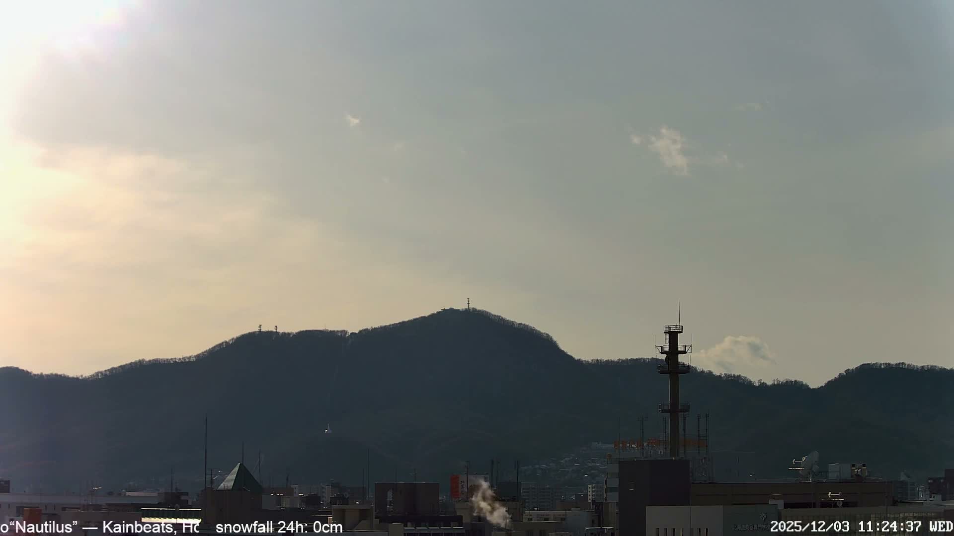 Sapporo City Skyline & Mount Moiwa View from Chuo Ward  ( 中央区から見る札幌市街と藻岩山 ) Live Cam - Chuo Ward, Sapporo, Ishikari, Hokkaido, Japan