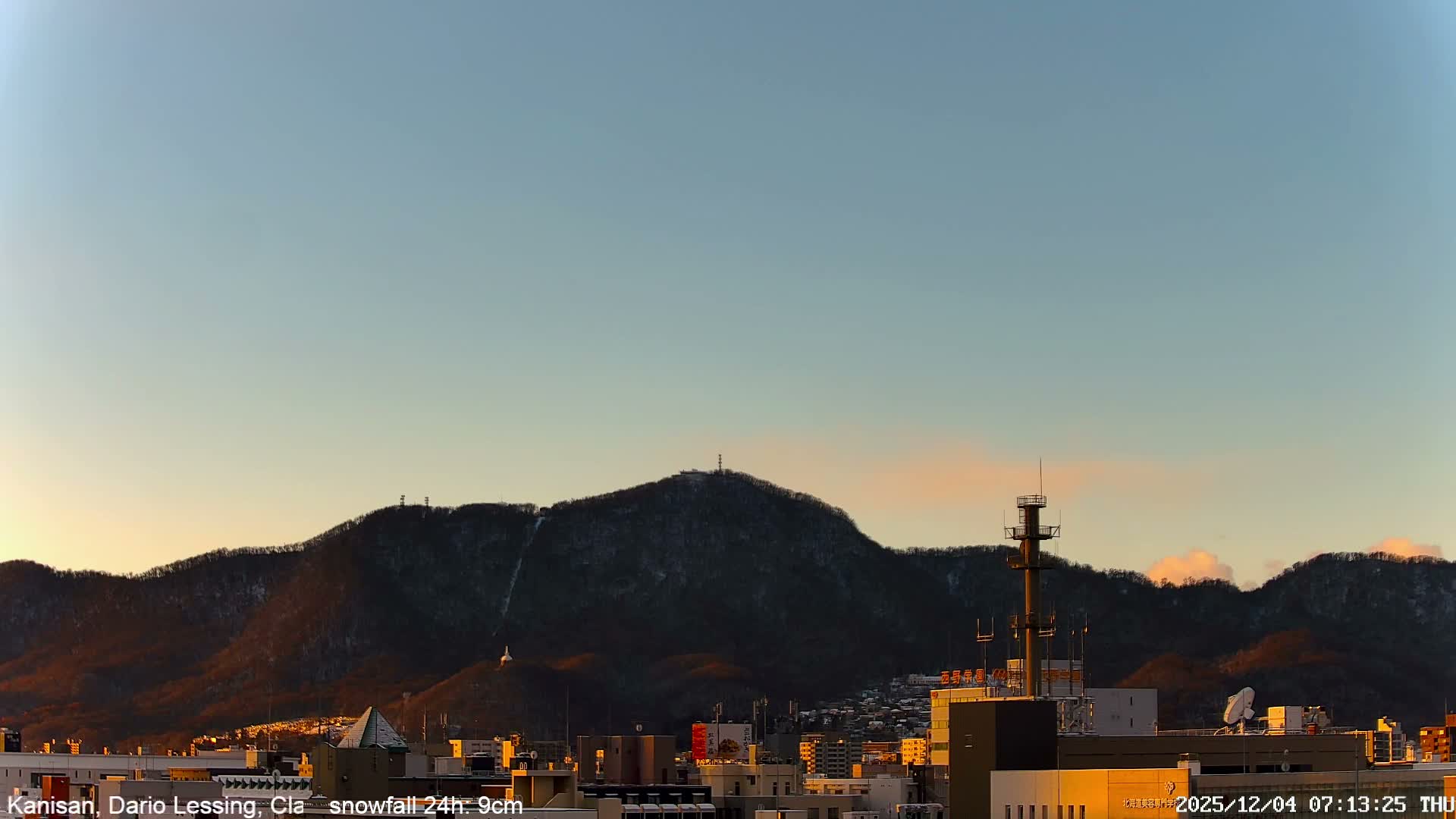 Sapporo City Skyline & Mount Moiwa View from Chuo Ward  ( 中央区から見る札幌市街と藻岩山 ) Live Cam - Chuo Ward, Sapporo, Ishikari, Hokkaido, Japan