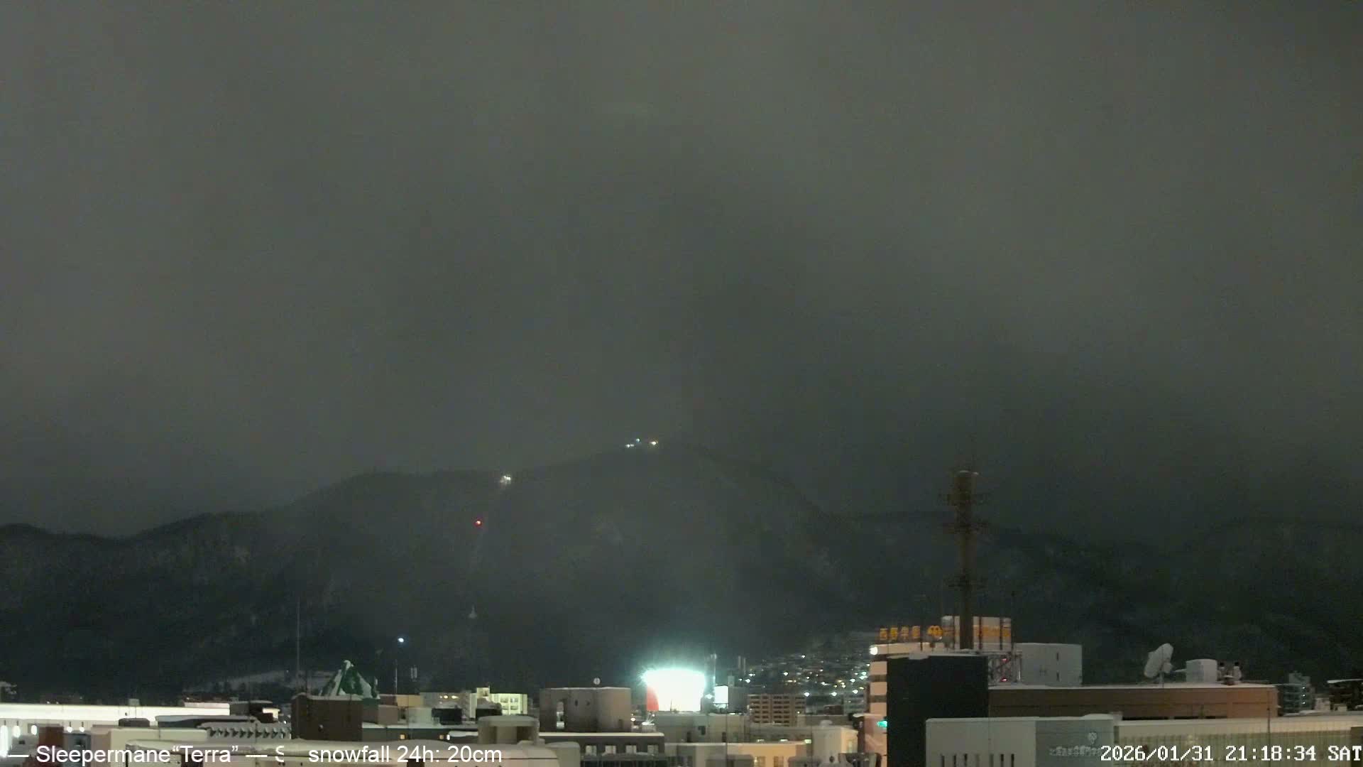 Sapporo City Skyline & Mount Moiwa View from Chuo Ward  ( 中央区から見る札幌市街と藻岩山 ) Live Cam - Chuo Ward, Sapporo, Ishikari, Hokkaido, Japan