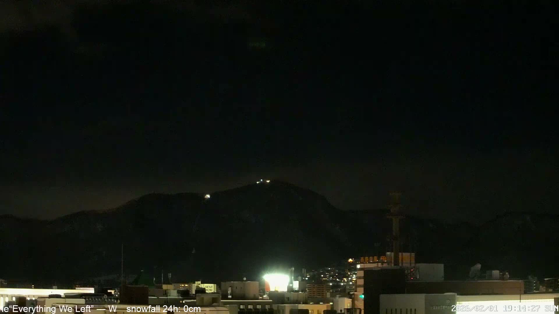 Sapporo City Skyline & Mount Moiwa View from Chuo Ward  ( 中央区から見る札幌市街と藻岩山 ) Live Cam - Chuo Ward, Sapporo, Ishikari, Hokkaido, Japan