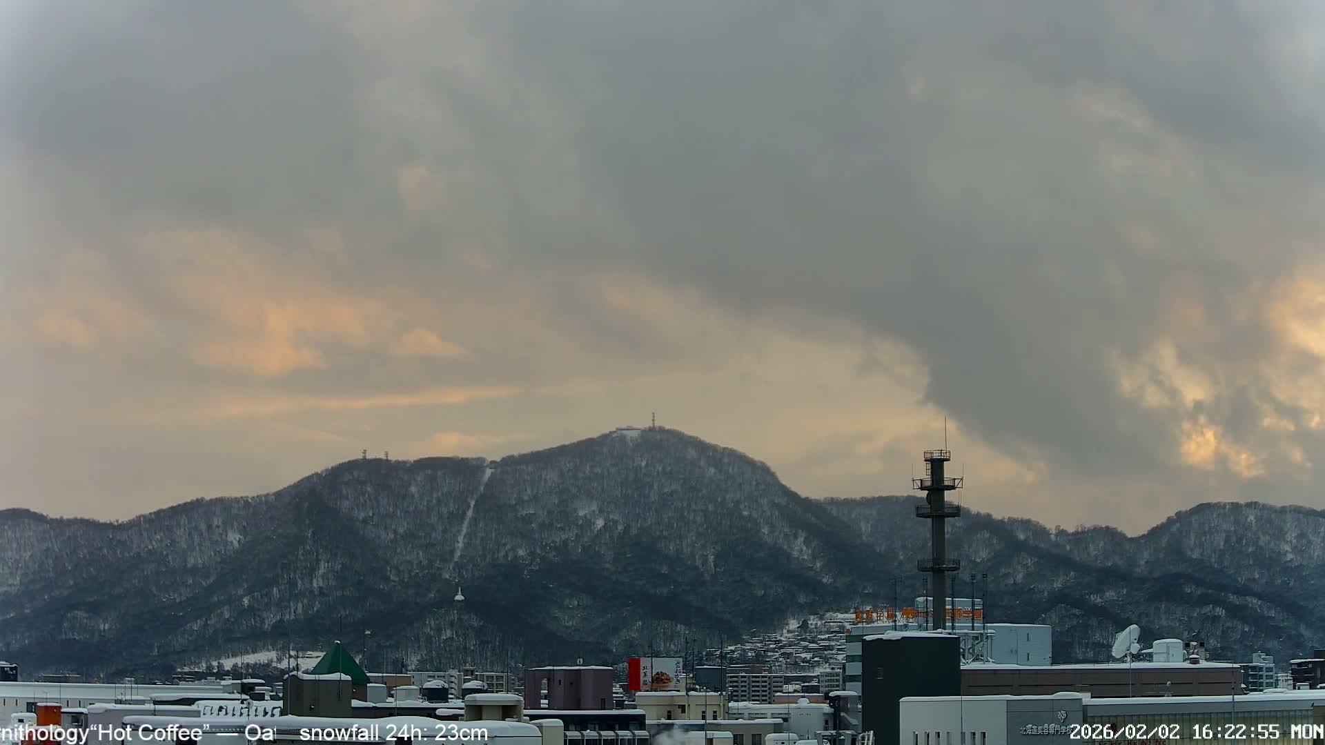 Sapporo City Skyline & Mount Moiwa View from Chuo Ward  ( 中央区から見る札幌市街と藻岩山 ) Live Cam - Chuo Ward, Sapporo, Ishikari, Hokkaido, Japan