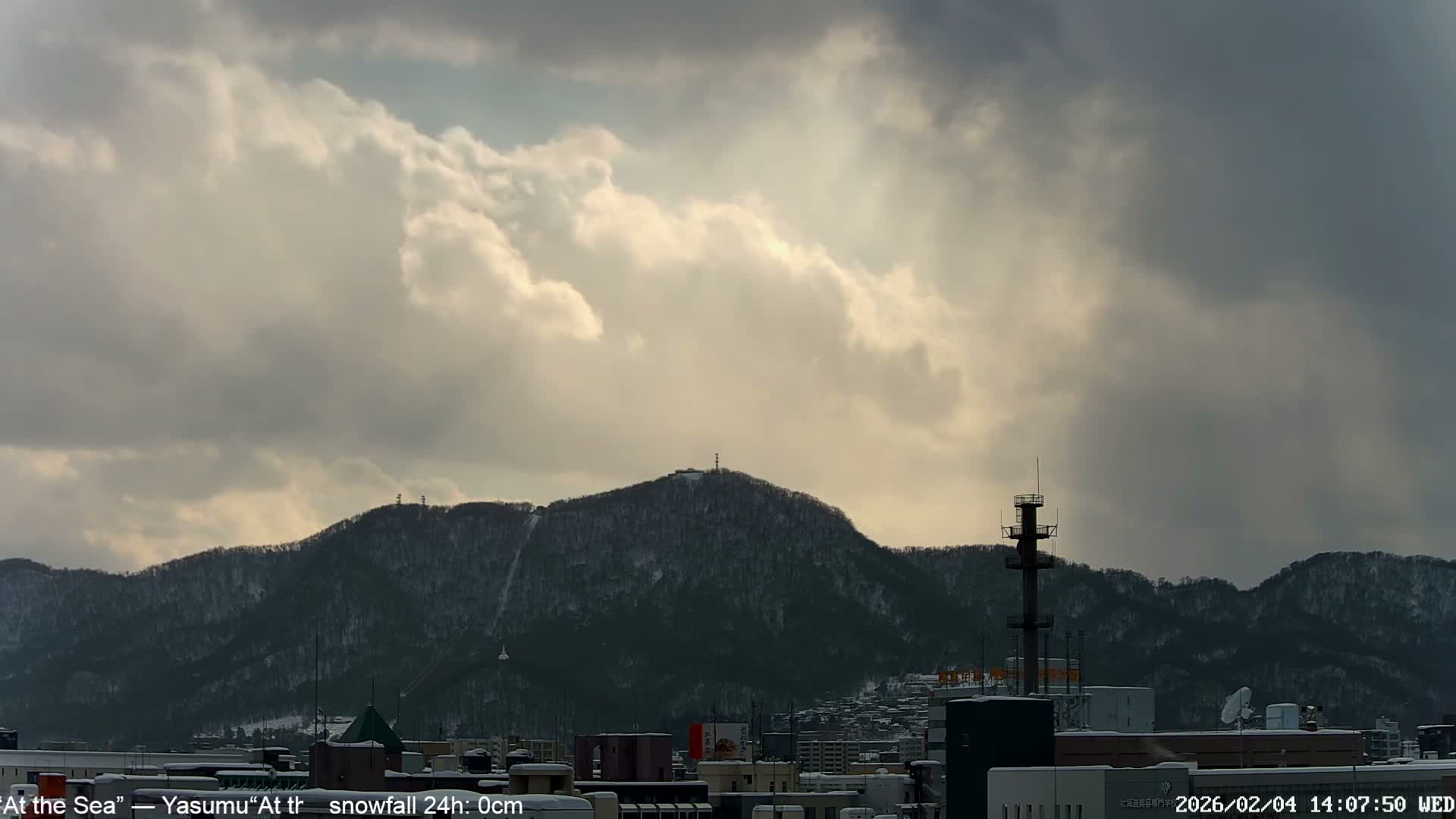 Sapporo City Skyline & Mount Moiwa View from Chuo Ward  ( 中央区から見る札幌市街と藻岩山 ) Live Cam - Chuo Ward, Sapporo, Ishikari, Hokkaido, Japan
