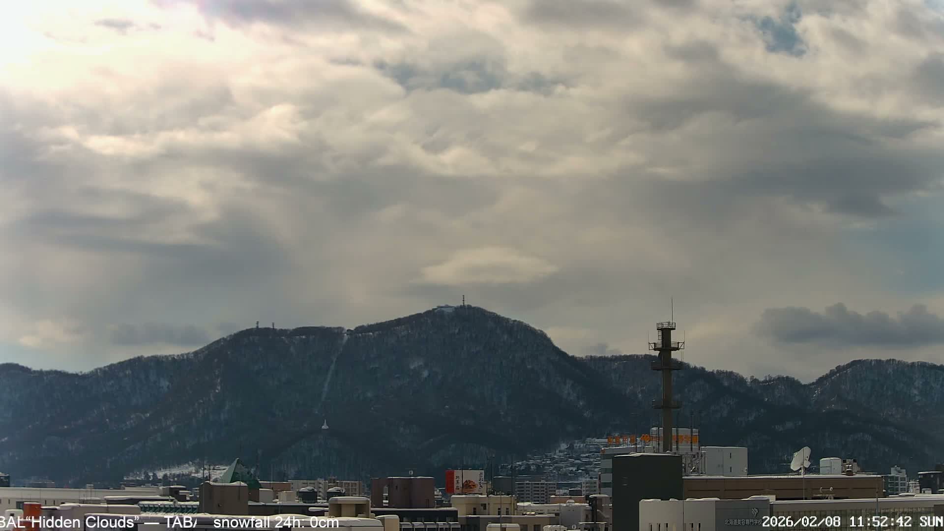 Sapporo City Skyline & Mount Moiwa View from Chuo Ward  ( 中央区から見る札幌市街と藻岩山 ) Live Cam - Chuo Ward, Sapporo, Ishikari, Hokkaido, Japan