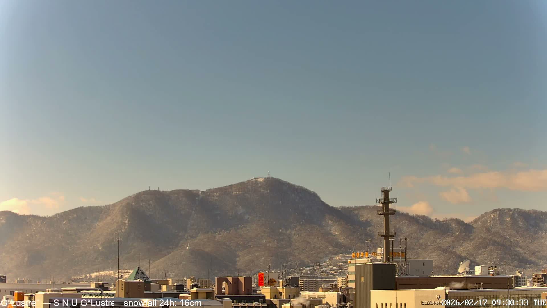 Sapporo City Skyline & Mount Moiwa View from Chuo Ward  ( 中央区から見る札幌市街と藻岩山 ) Live Cam - Chuo Ward, Sapporo, Ishikari, Hokkaido, Japan