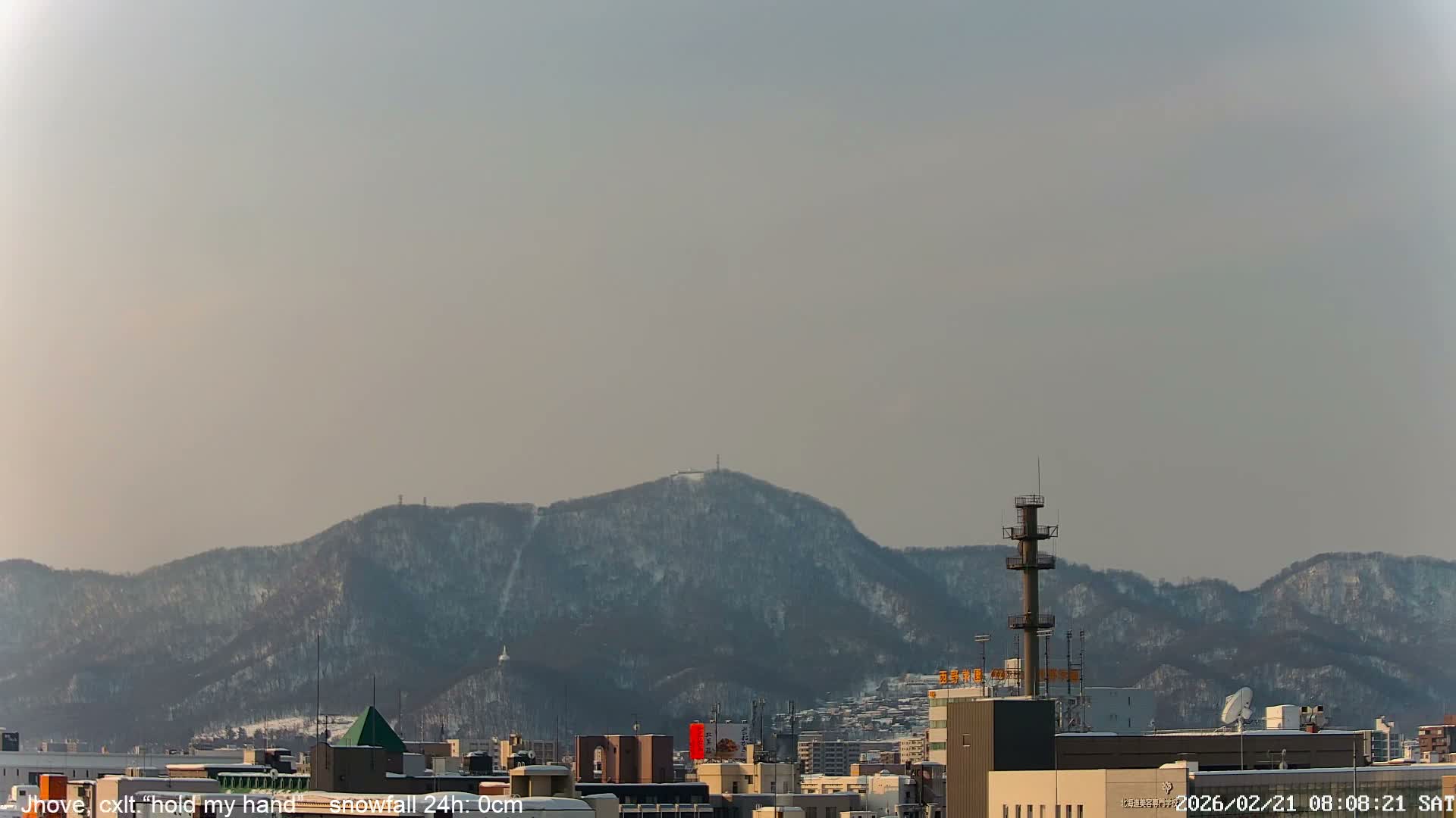 Sapporo City Skyline & Mount Moiwa View from Chuo Ward  ( 中央区から見る札幌市街と藻岩山 ) Live Cam - Chuo Ward, Sapporo, Ishikari, Hokkaido, Japan