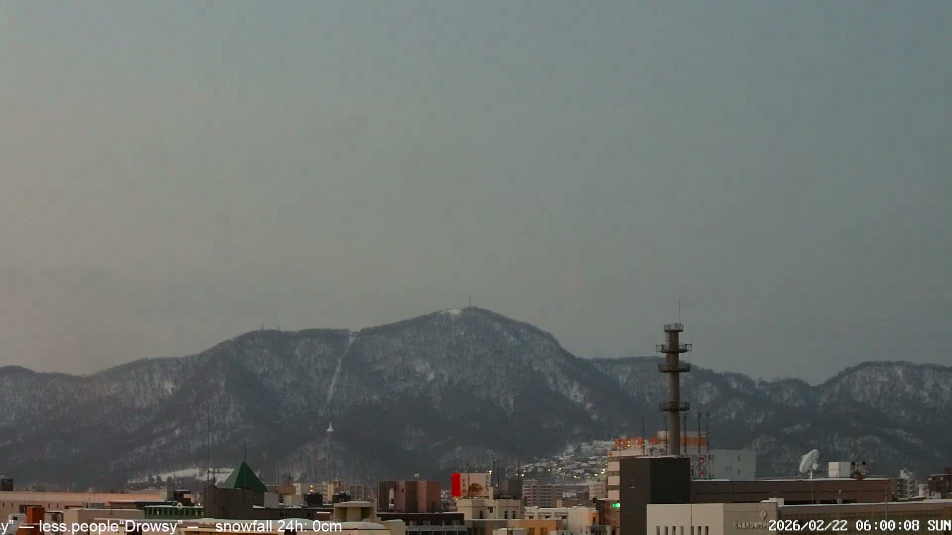 Sapporo City Skyline & Mount Moiwa View from Chuo Ward  ( 中央区から見る札幌市街と藻岩山 ) Live Cam - Chuo Ward, Sapporo, Ishikari, Hokkaido, Japan