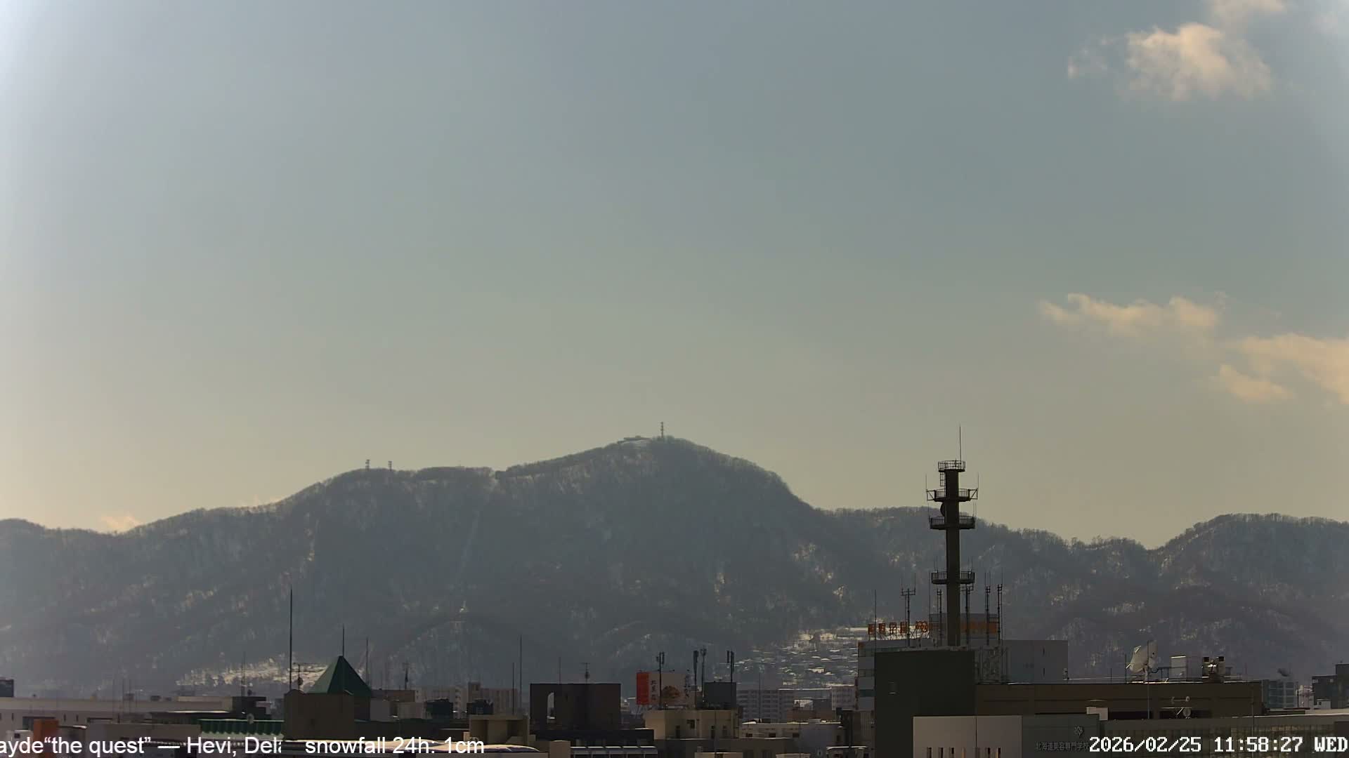 Sapporo City Skyline & Mount Moiwa View from Chuo Ward  ( 中央区から見る札幌市街と藻岩山 ) Live Cam - Chuo Ward, Sapporo, Ishikari, Hokkaido, Japan