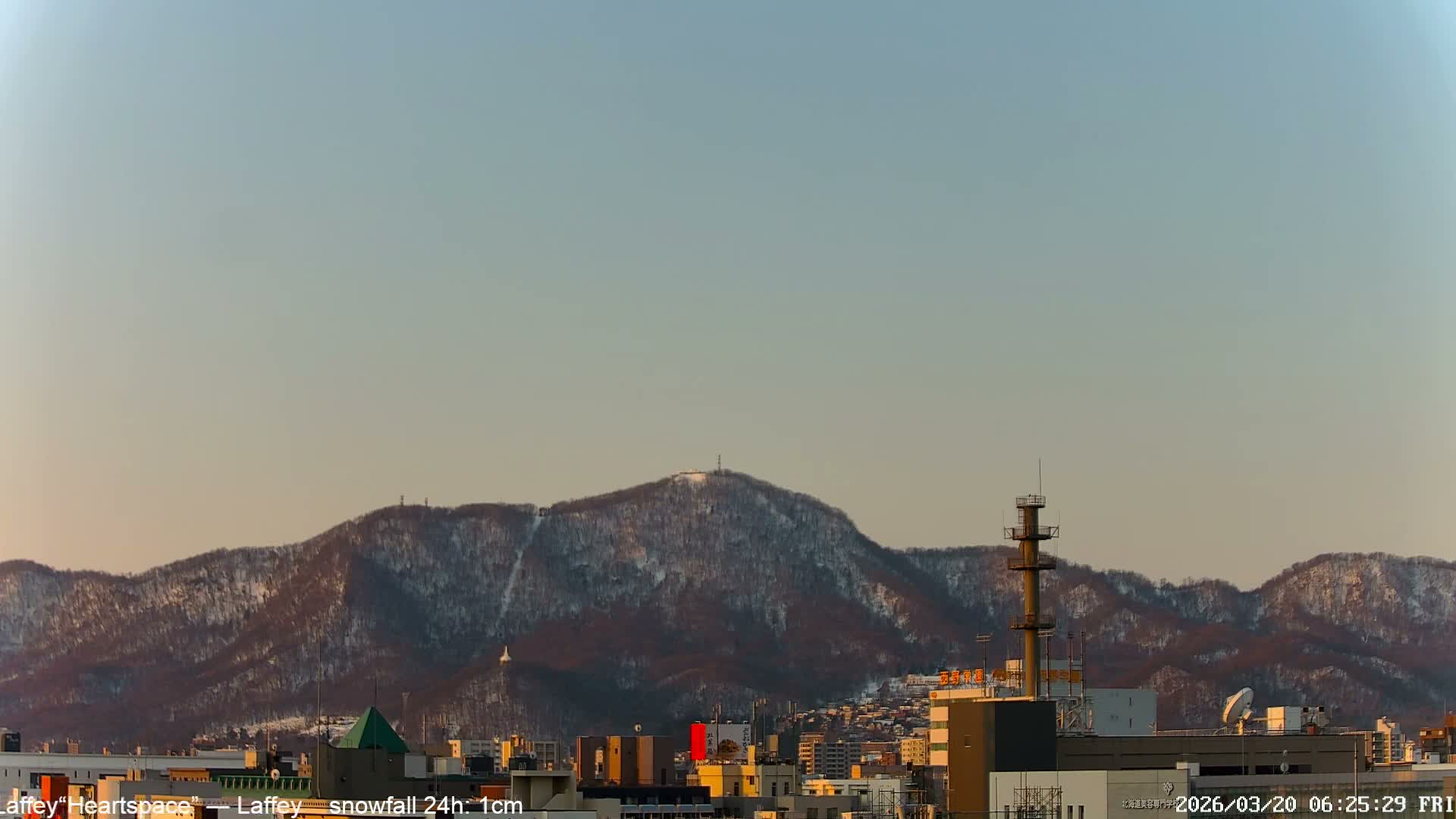 Sapporo City Skyline & Mount Moiwa View from Chuo Ward  ( 中央区から見る札幌市街と藻岩山 ) Live Cam - Chuo Ward, Sapporo, Ishikari, Hokkaido, Japan