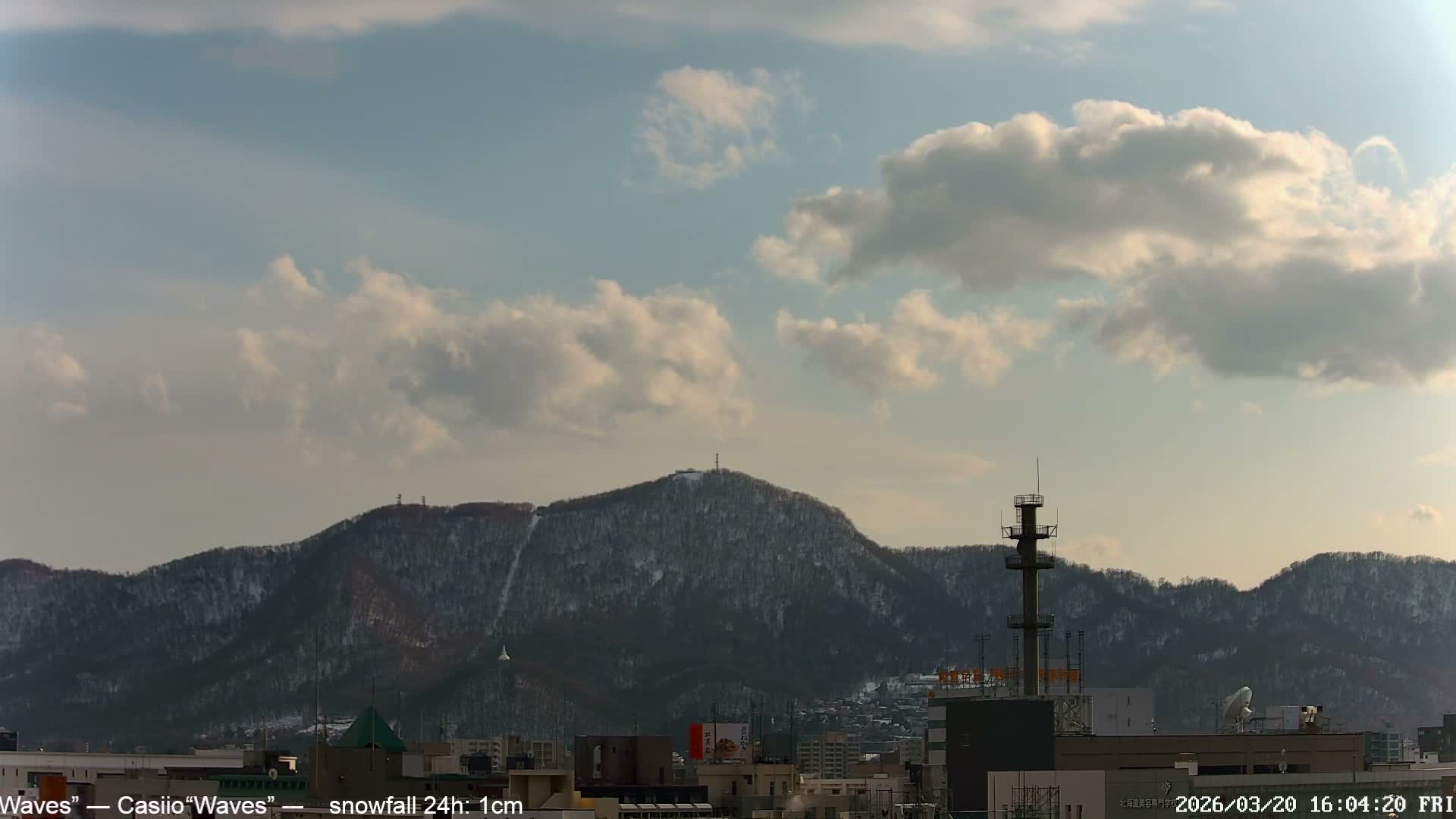 Sapporo City Skyline & Mount Moiwa View from Chuo Ward  ( 中央区から見る札幌市街と藻岩山 ) Live Cam - Chuo Ward, Sapporo, Ishikari, Hokkaido, Japan