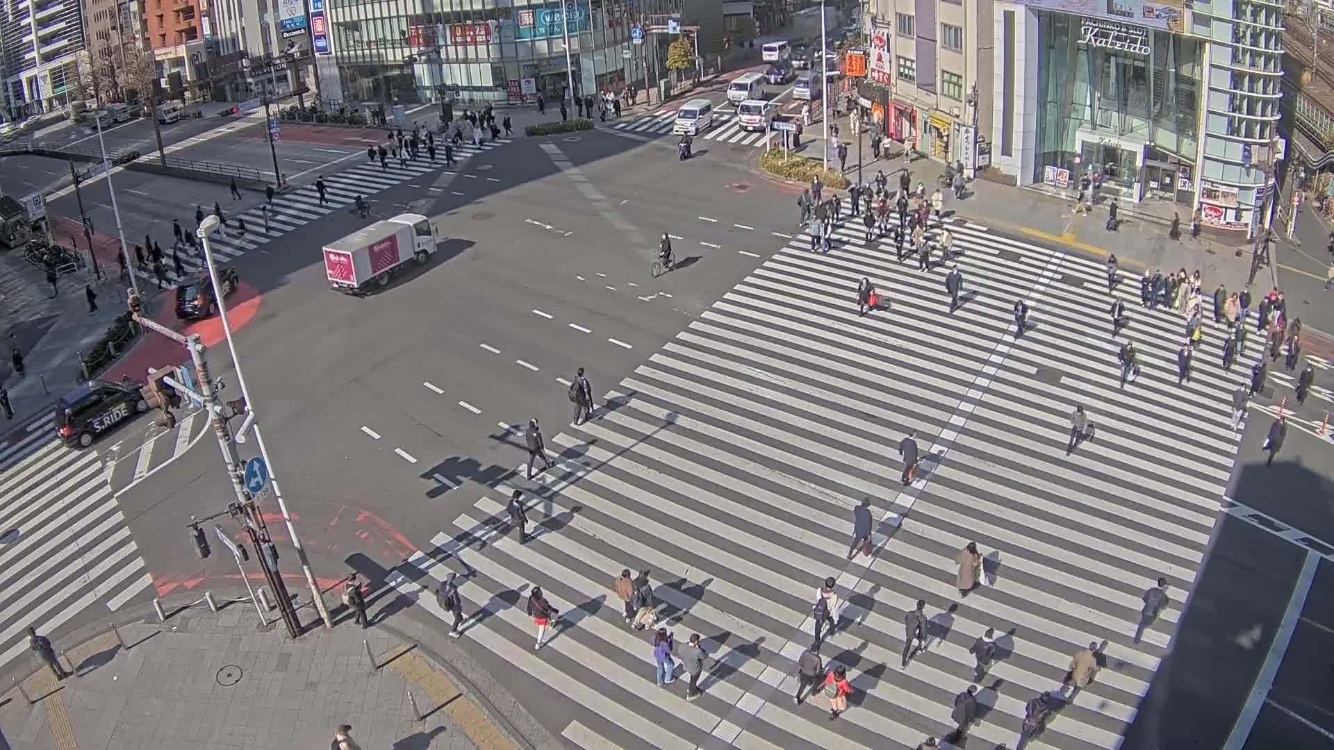 Tokyo, Shinjuku, Ome-kaido Avenue & Otakibashi-dori O Guard Intersection Scramble Crossing ( 東京 新宿青梅街道・小滝橋通り大ガード交差点スクランブル交差点) Live Cam  - Nishishinjuku, Shinjuku-ku, Tokyo, Kantō, Honshu, Japan
