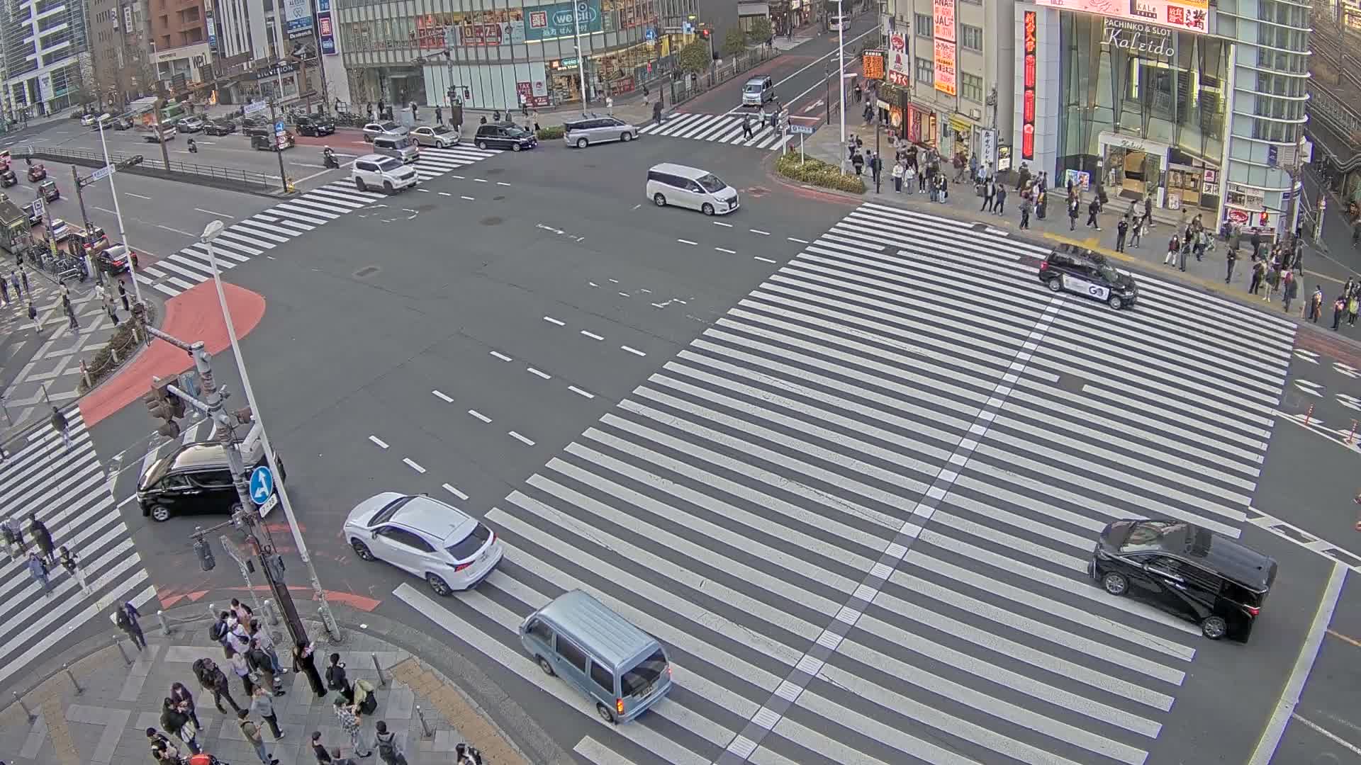 Tokyo, Shinjuku, Ome-kaido Avenue & Otakibashi-dori O Guard Intersection Scramble Crossing ( 東京 新宿青梅街道・小滝橋通り大ガード交差点スクランブル交差点) Live Cam  - Nishishinjuku, Shinjuku-ku, Tokyo, Kantō, Honshu, Japan