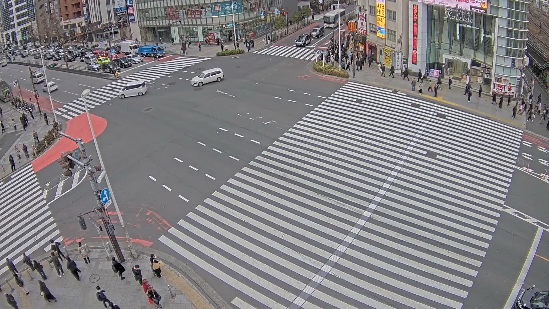 Tokyo, Shinjuku, Ome-kaido Avenue & Otakibashi-dori O Guard Intersection Scramble Crossing ( 東京 新宿青梅街道・小滝橋通り大ガード交差点スクランブル交差点) Live Cam  - Nishishinjuku, Shinjuku-ku, Tokyo, Kantō, Honshu, Japan