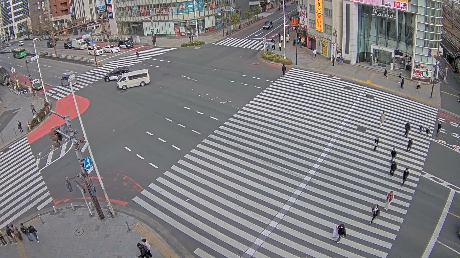Tokyo, Shinjuku, Ome-kaido Avenue & Otakibashi-dori O Guard Intersection Scramble Crossing ( 東京 新宿青梅街道・小滝橋通り大ガード交差点スクランブル交差点) Live Cam  - Nishishinjuku, Shinjuku-ku, Tokyo, Kantō, Honshu, Japan