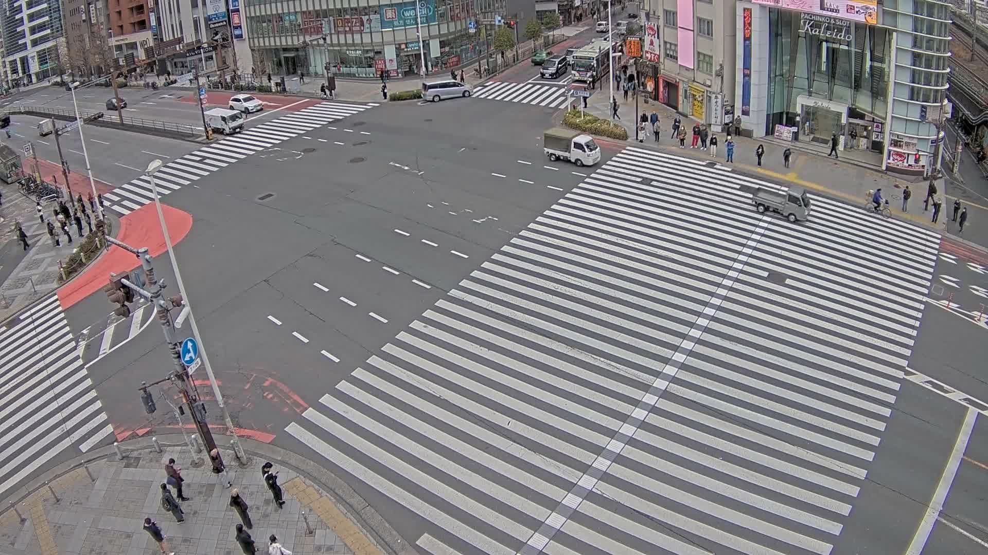 Tokyo, Shinjuku, Ome-kaido Avenue & Otakibashi-dori O Guard Intersection Scramble Crossing ( 東京 新宿青梅街道・小滝橋通り大ガード交差点スクランブル交差点) Live Cam  - Nishishinjuku, Shinjuku-ku, Tokyo, Kantō, Honshu, Japan
