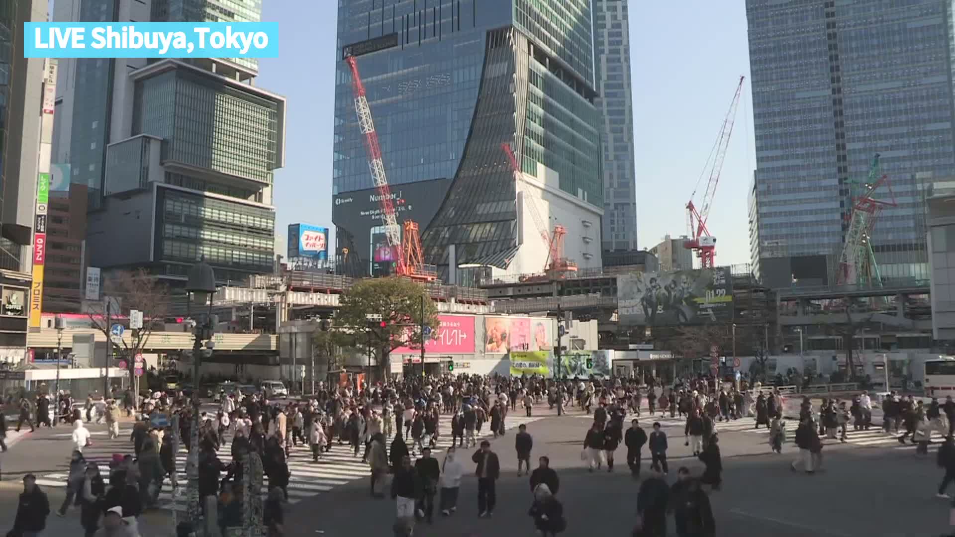 Tokyo, Shibuya Scramble Crossing at Hachiko Square & Koen Dori& Jingu-dori Street Junction ( 東京、渋谷スクランブル交差点ハチ公前広場＆公園通り＆神宮通りジャンクション )  Live Cam - Udagawacho, Shibuya-ku, Tokyo, Kantō, Honshu, Japan