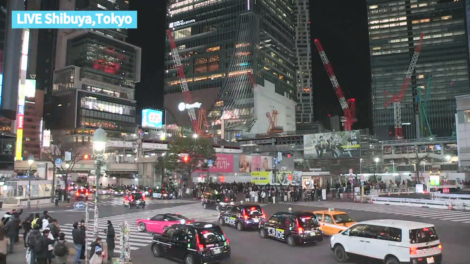 Tokyo, Shibuya Scramble Crossing at Hachiko Square & Koen Dori& Jingu-dori Street Junction ( 東京、渋谷スクランブル交差点ハチ公前広場＆公園通り＆神宮通りジャンクション )  Live Cam - Udagawacho, Shibuya-ku, Tokyo, Kantō, Honshu, Japan