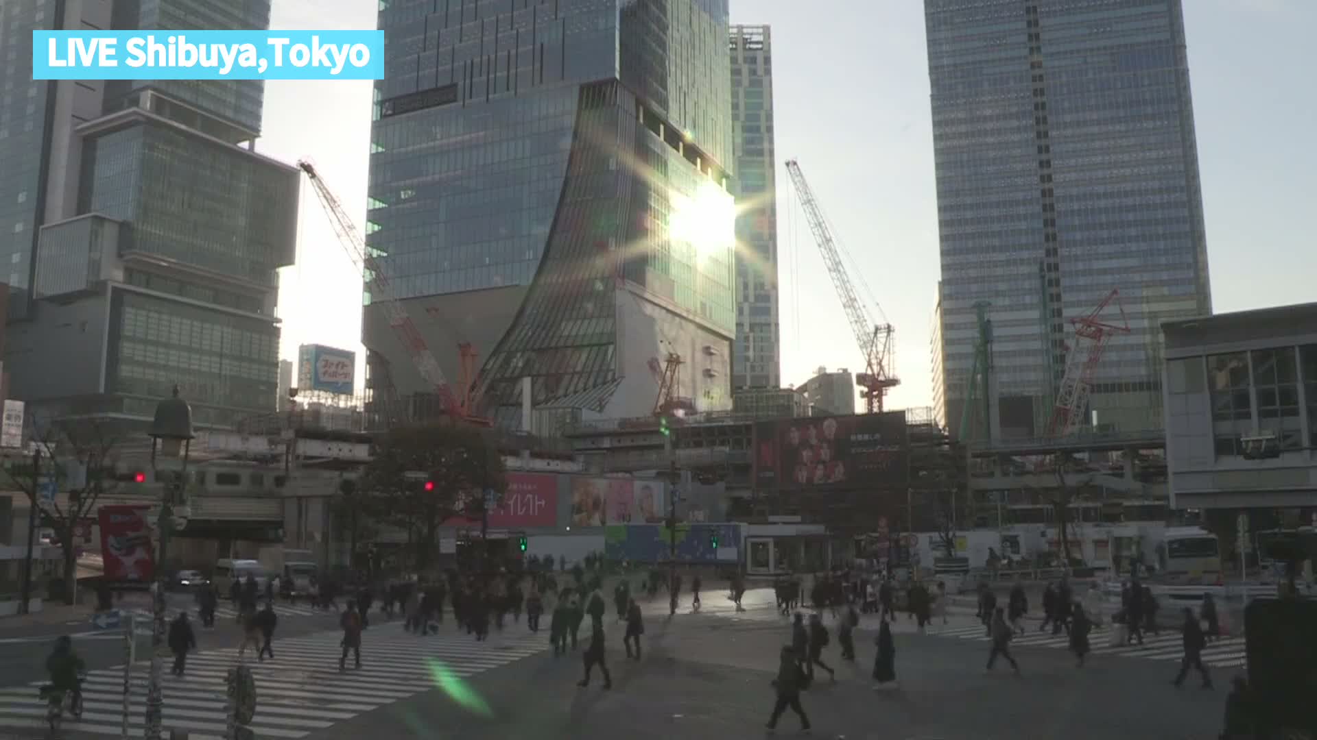 Tokyo, Shibuya Scramble Crossing at Hachiko Square & Koen Dori& Jingu-dori Street Junction ( 東京、渋谷スクランブル交差点ハチ公前広場＆公園通り＆神宮通りジャンクション )  Live Cam - Udagawacho, Shibuya-ku, Tokyo, Kantō, Honshu, Japan