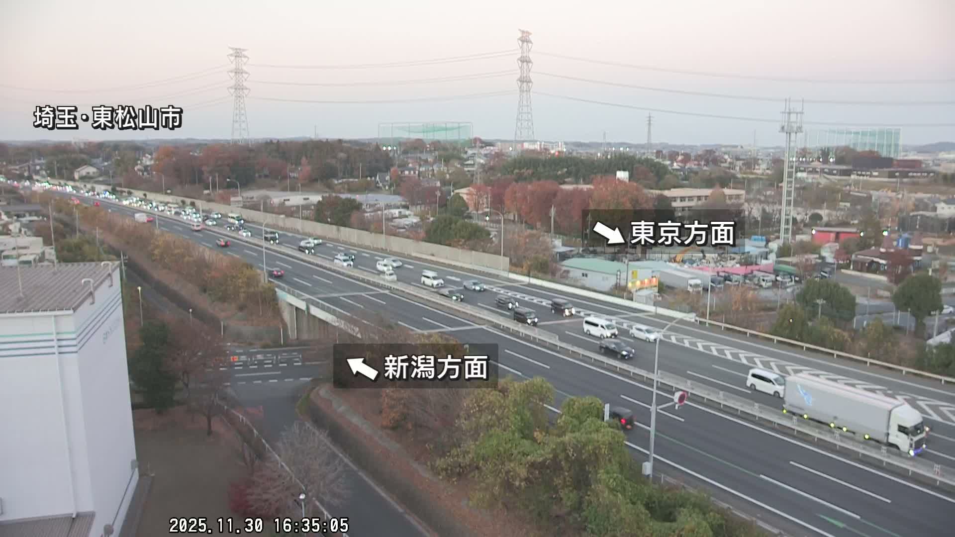 Saitama, Higashimatsuyama City & Kan-Etsu Expressway Higashimatsuyama Intersection Area ( 埼玉県東松山市・関越自動車道東松山交差点付近 )  Live Cam - Ishibashi, Higashimatsuyama Shi, Saitama, Kantō, Honshu, Japan