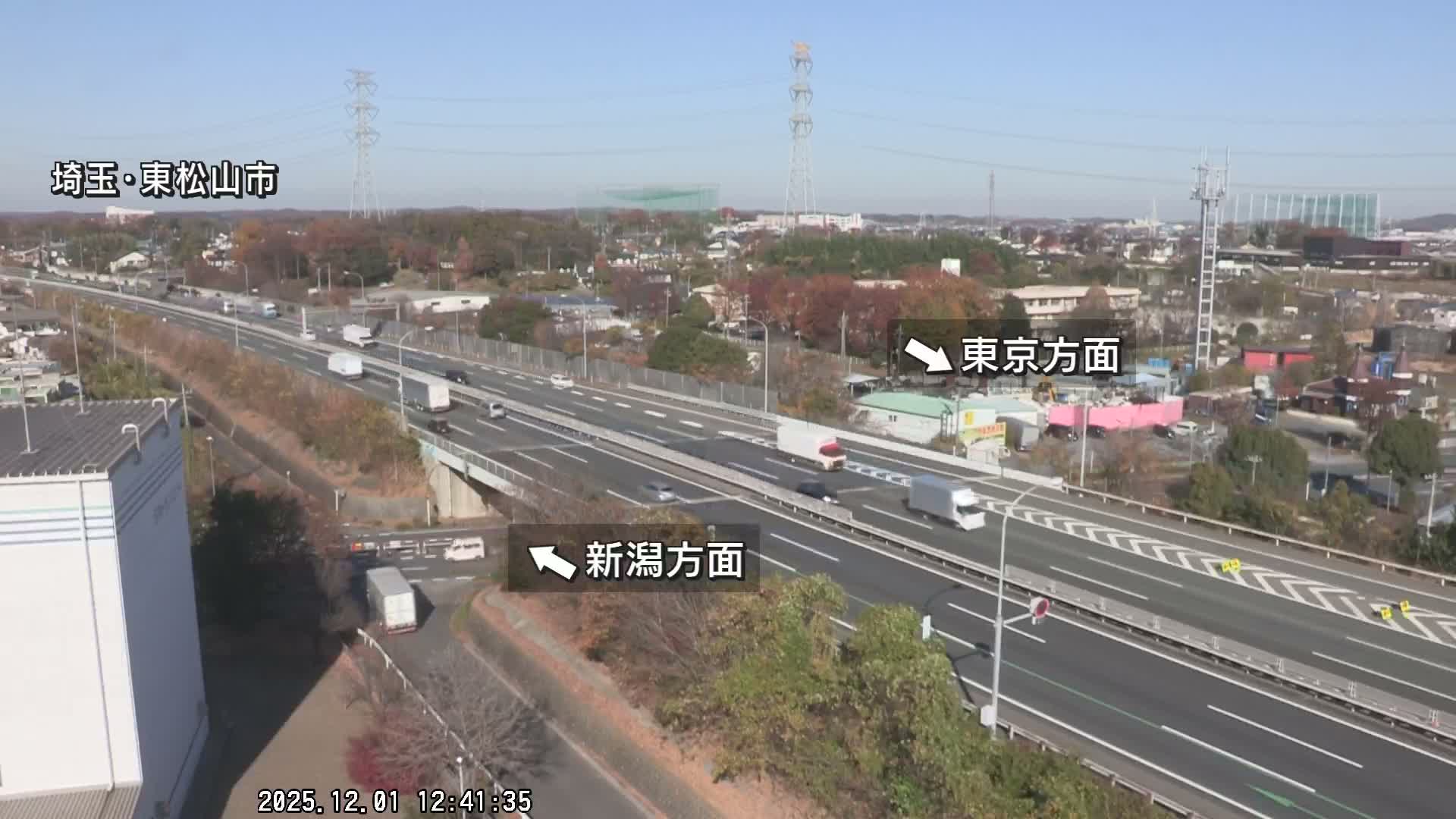 Saitama, Higashimatsuyama City & Kan-Etsu Expressway Higashimatsuyama Intersection Area ( 埼玉県東松山市・関越自動車道東松山交差点付近 )  Live Cam - Ishibashi, Higashimatsuyama Shi, Saitama, Kantō, Honshu, Japan
