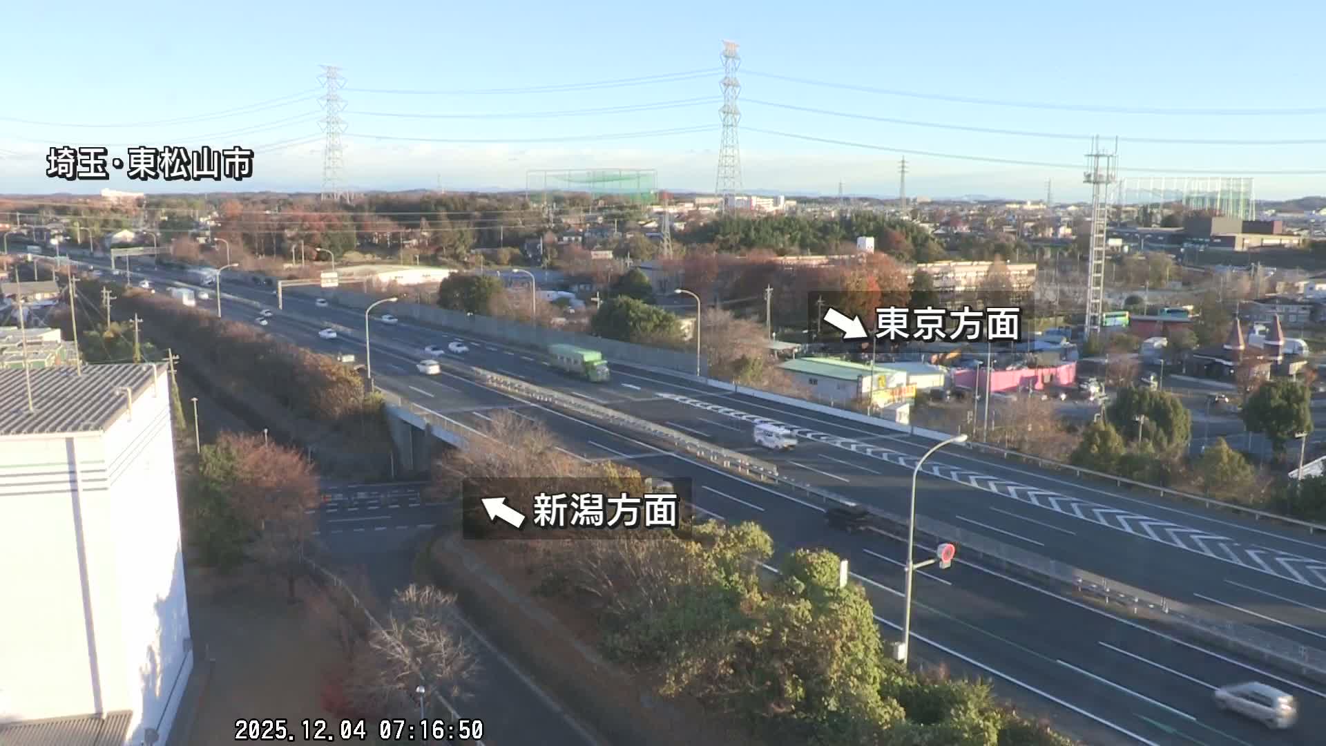 Saitama, Higashimatsuyama City & Kan-Etsu Expressway Higashimatsuyama Intersection Area ( 埼玉県東松山市・関越自動車道東松山交差点付近 )  Live Cam - Ishibashi, Higashimatsuyama Shi, Saitama, Kantō, Honshu, Japan