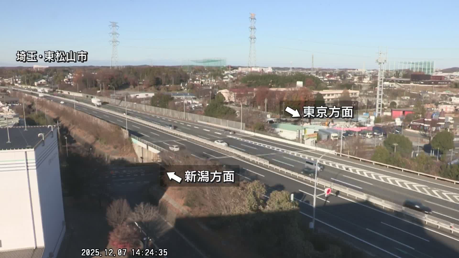 Saitama, Higashimatsuyama City & Kan-Etsu Expressway Higashimatsuyama Intersection Area ( 埼玉県東松山市・関越自動車道東松山交差点付近 )  Live Cam - Ishibashi, Higashimatsuyama Shi, Saitama, Kantō, Honshu, Japan