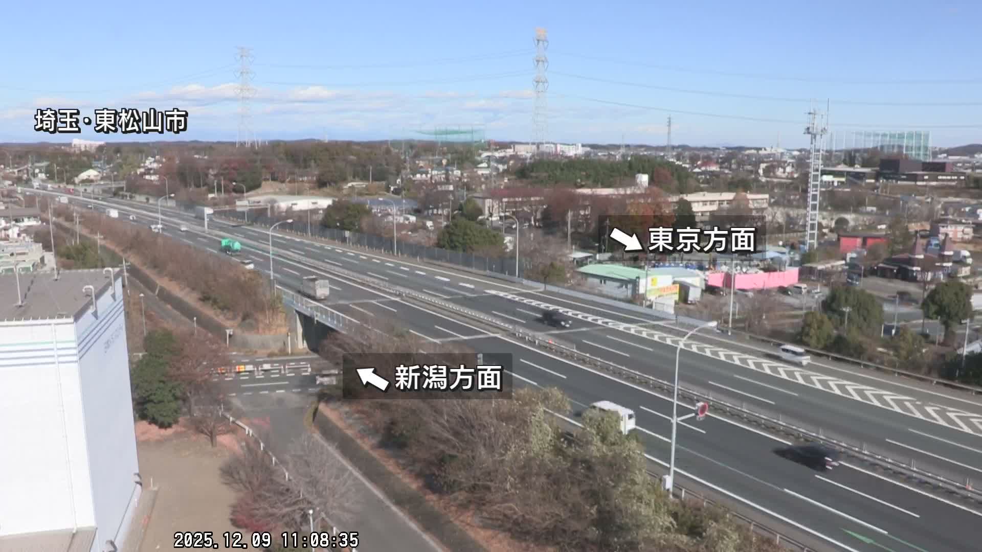 Saitama, Higashimatsuyama City & Kan-Etsu Expressway Higashimatsuyama Intersection Area ( 埼玉県東松山市・関越自動車道東松山交差点付近 )  Live Cam - Ishibashi, Higashimatsuyama Shi, Saitama, Kantō, Honshu, Japan