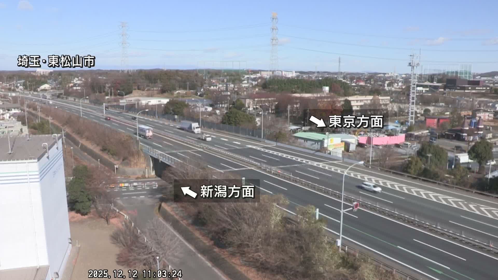 Saitama, Higashimatsuyama City & Kan-Etsu Expressway Higashimatsuyama Intersection Area ( 埼玉県東松山市・関越自動車道東松山交差点付近 )  Live Cam - Ishibashi, Higashimatsuyama Shi, Saitama, Kantō, Honshu, Japan