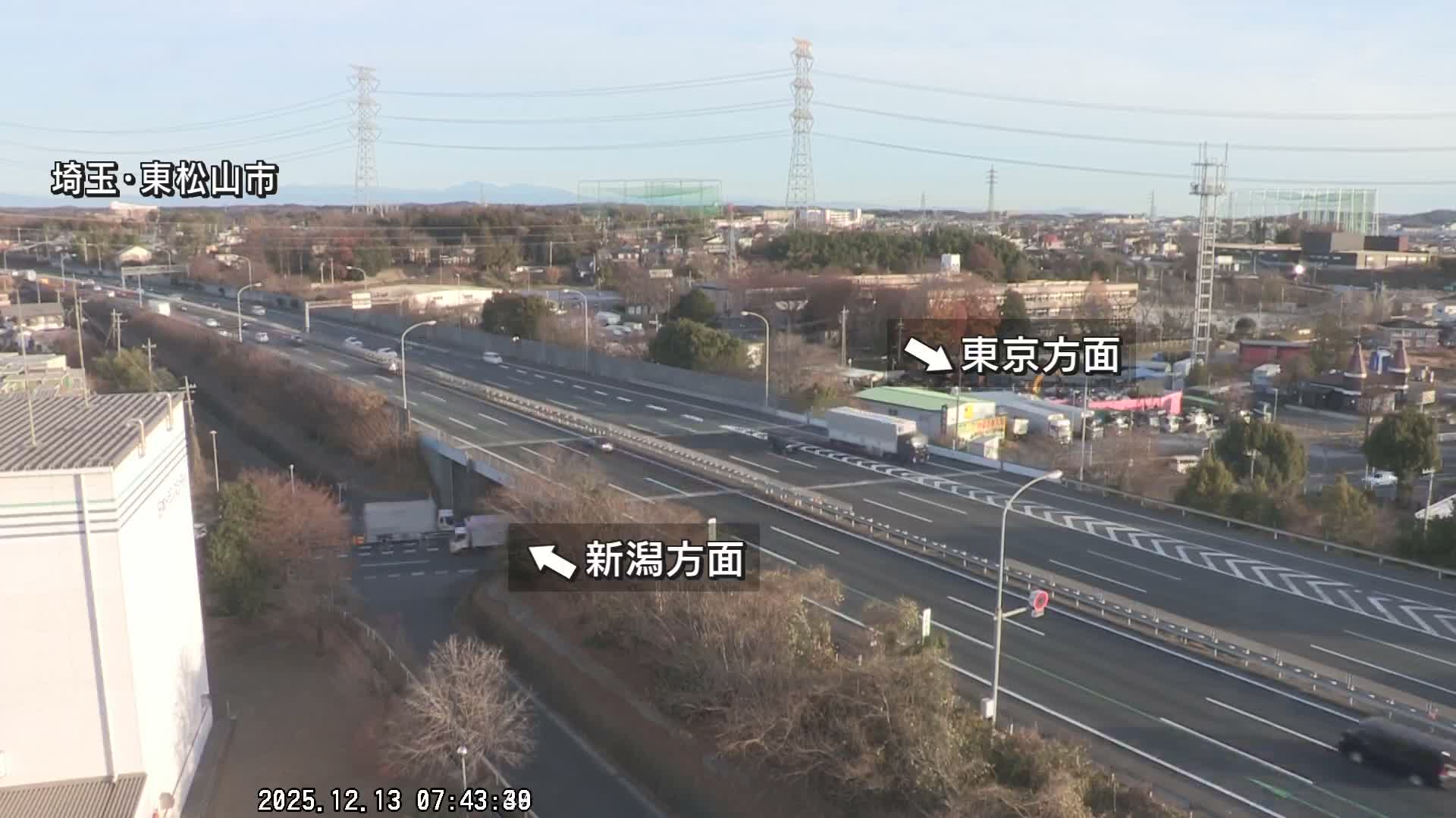 Saitama, Higashimatsuyama City & Kan-Etsu Expressway Higashimatsuyama Intersection Area ( 埼玉県東松山市・関越自動車道東松山交差点付近 )  Live Cam - Ishibashi, Higashimatsuyama Shi, Saitama, Kantō, Honshu, Japan