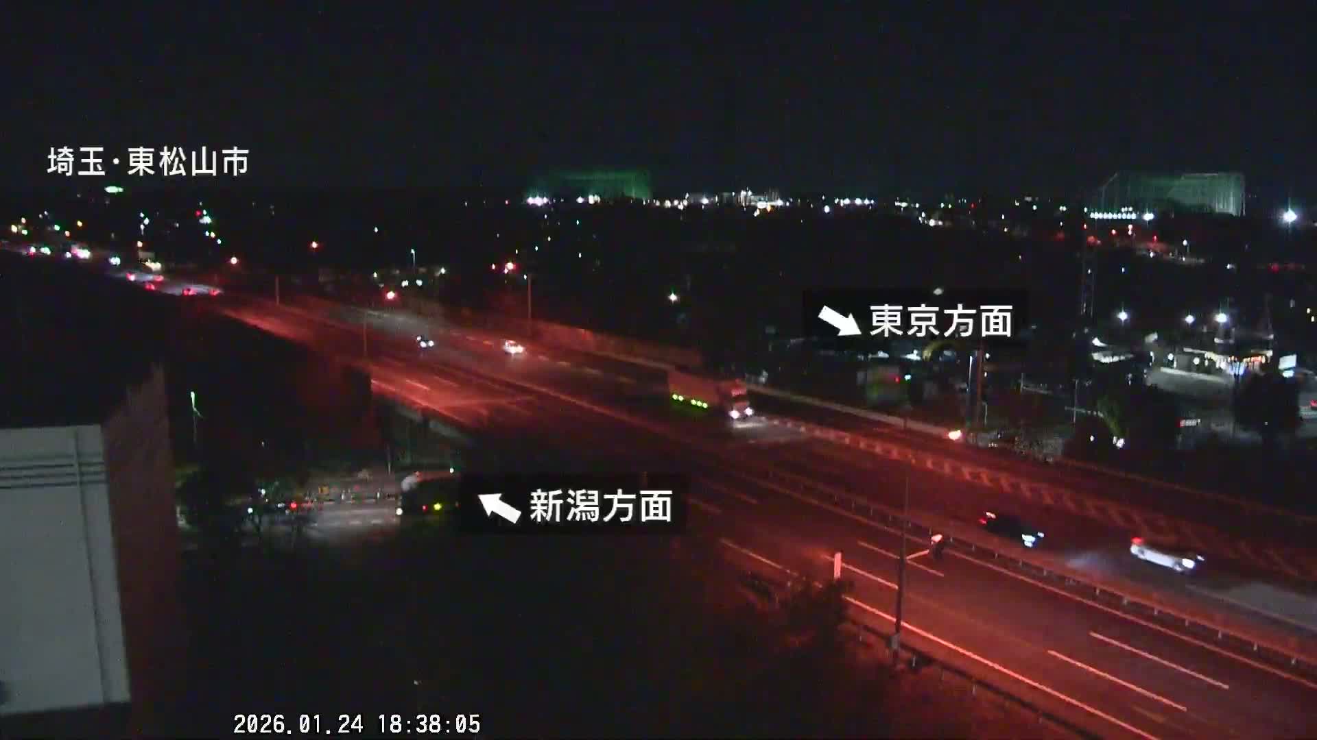 Saitama, Higashimatsuyama City & Kan-Etsu Expressway Higashimatsuyama Intersection Area ( 埼玉県東松山市・関越自動車道東松山交差点付近 )  Live Cam - Ishibashi, Higashimatsuyama Shi, Saitama, Kantō, Honshu, Japan