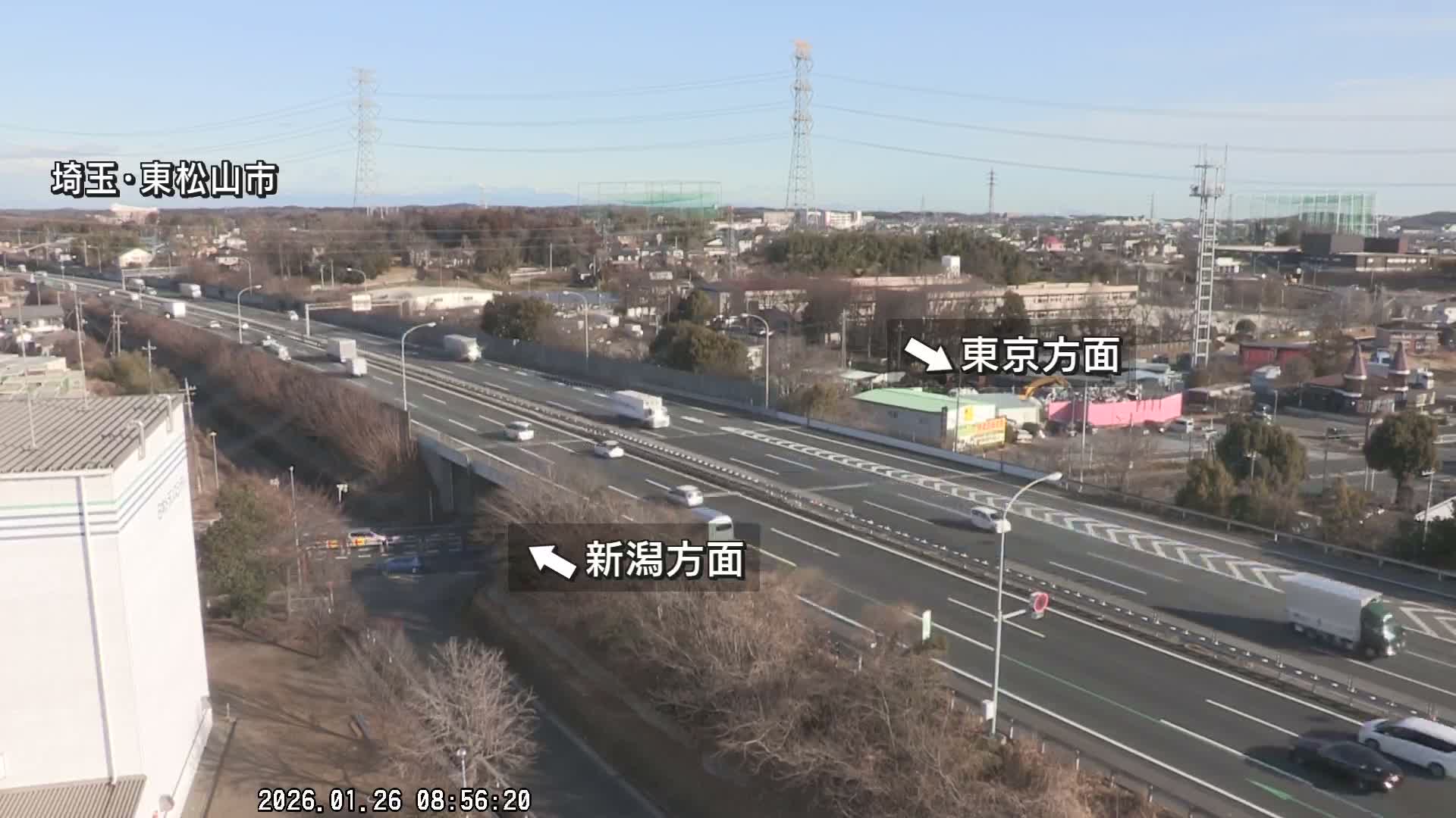 Saitama, Higashimatsuyama City & Kan-Etsu Expressway Higashimatsuyama Intersection Area ( 埼玉県東松山市・関越自動車道東松山交差点付近 )  Live Cam - Ishibashi, Higashimatsuyama Shi, Saitama, Kantō, Honshu, Japan