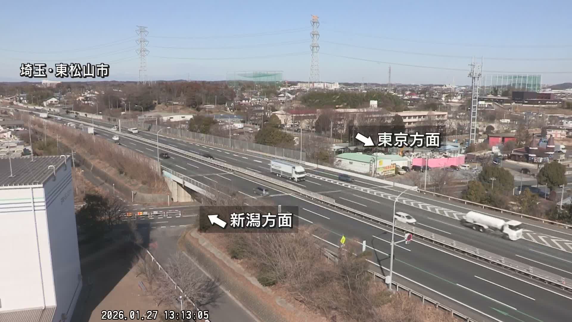 Saitama, Higashimatsuyama City & Kan-Etsu Expressway Higashimatsuyama Intersection Area ( 埼玉県東松山市・関越自動車道東松山交差点付近 )  Live Cam - Ishibashi, Higashimatsuyama Shi, Saitama, Kantō, Honshu, Japan