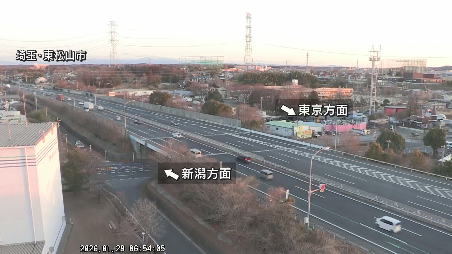 Saitama, Higashimatsuyama City & Kan-Etsu Expressway Higashimatsuyama Intersection Area ( 埼玉県東松山市・関越自動車道東松山交差点付近 )  Live Cam - Ishibashi, Higashimatsuyama Shi, Saitama, Kantō, Honshu, Japan