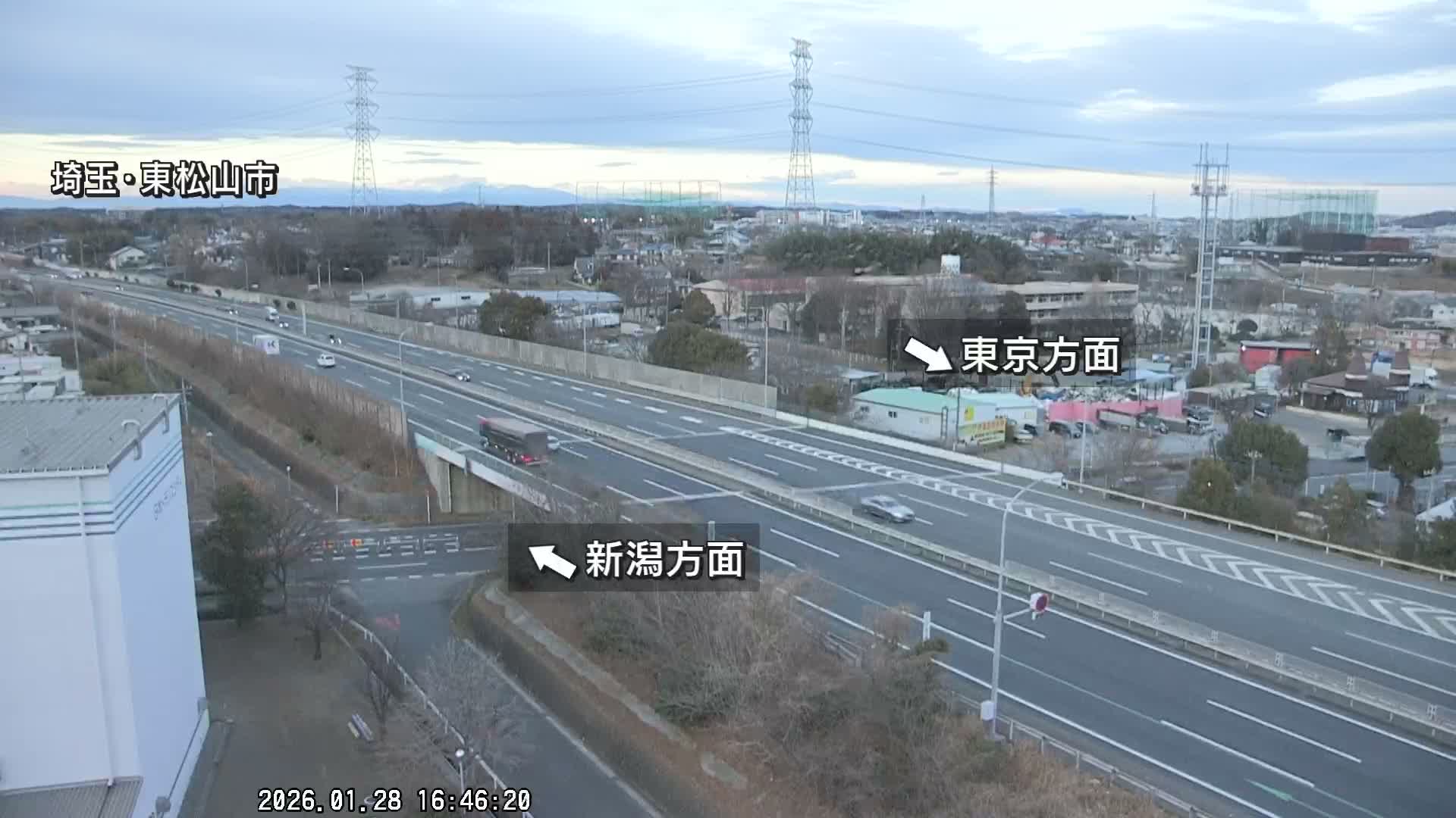 Saitama, Higashimatsuyama City & Kan-Etsu Expressway Higashimatsuyama Intersection Area ( 埼玉県東松山市・関越自動車道東松山交差点付近 )  Live Cam - Ishibashi, Higashimatsuyama Shi, Saitama, Kantō, Honshu, Japan