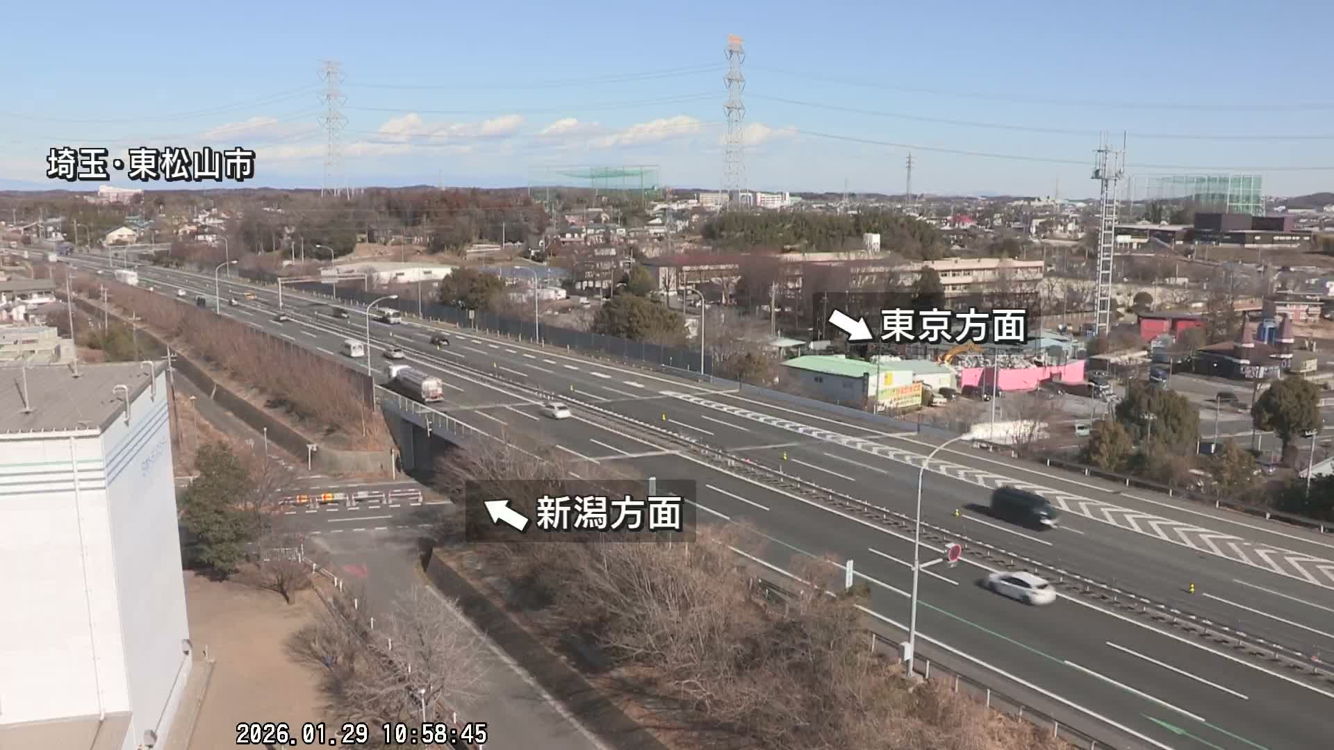 Saitama, Higashimatsuyama City & Kan-Etsu Expressway Higashimatsuyama Intersection Area ( 埼玉県東松山市・関越自動車道東松山交差点付近 )  Live Cam - Ishibashi, Higashimatsuyama Shi, Saitama, Kantō, Honshu, Japan