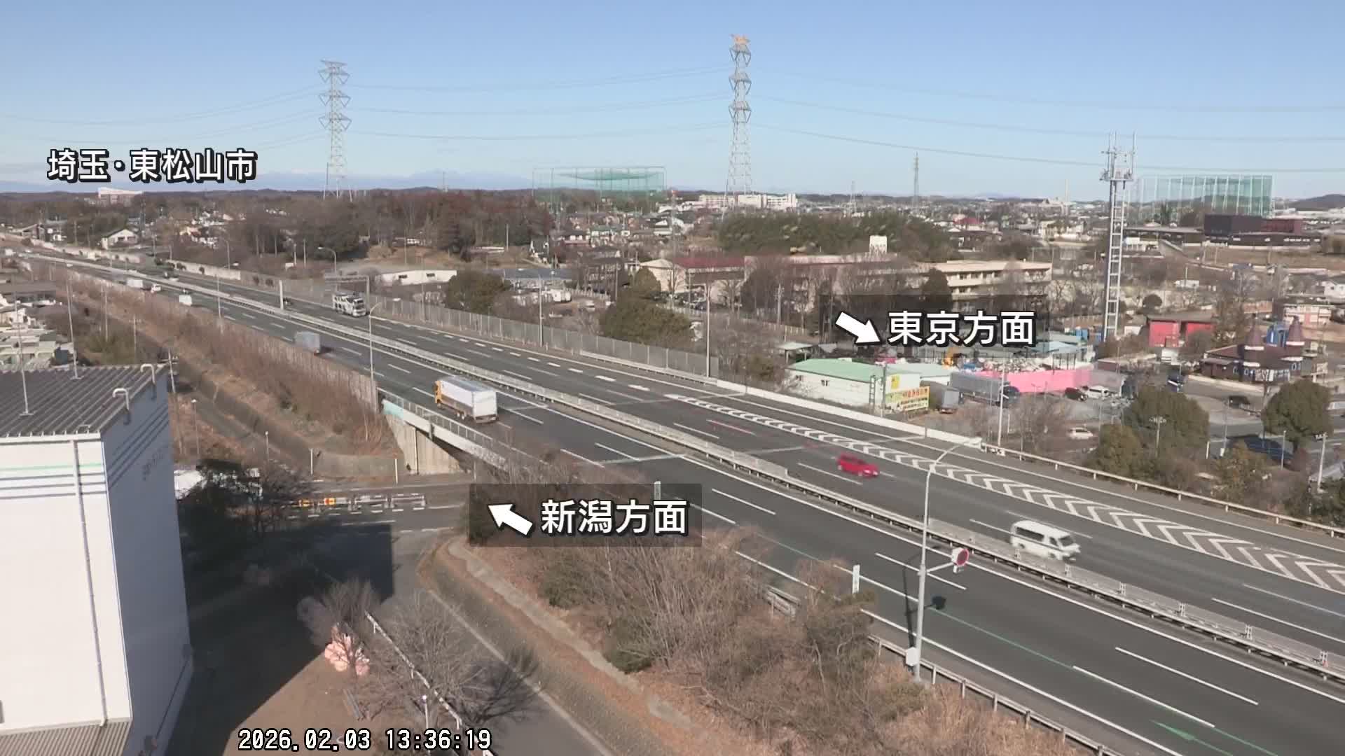 Saitama, Higashimatsuyama City & Kan-Etsu Expressway Higashimatsuyama Intersection Area ( 埼玉県東松山市・関越自動車道東松山交差点付近 )  Live Cam - Ishibashi, Higashimatsuyama Shi, Saitama, Kantō, Honshu, Japan