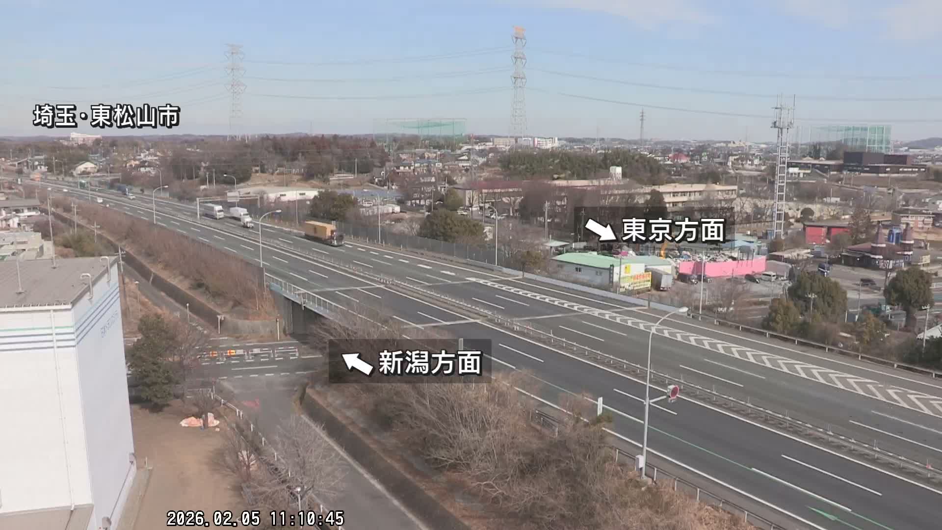 Saitama, Higashimatsuyama City & Kan-Etsu Expressway Higashimatsuyama Intersection Area ( 埼玉県東松山市・関越自動車道東松山交差点付近 )  Live Cam - Ishibashi, Higashimatsuyama Shi, Saitama, Kantō, Honshu, Japan