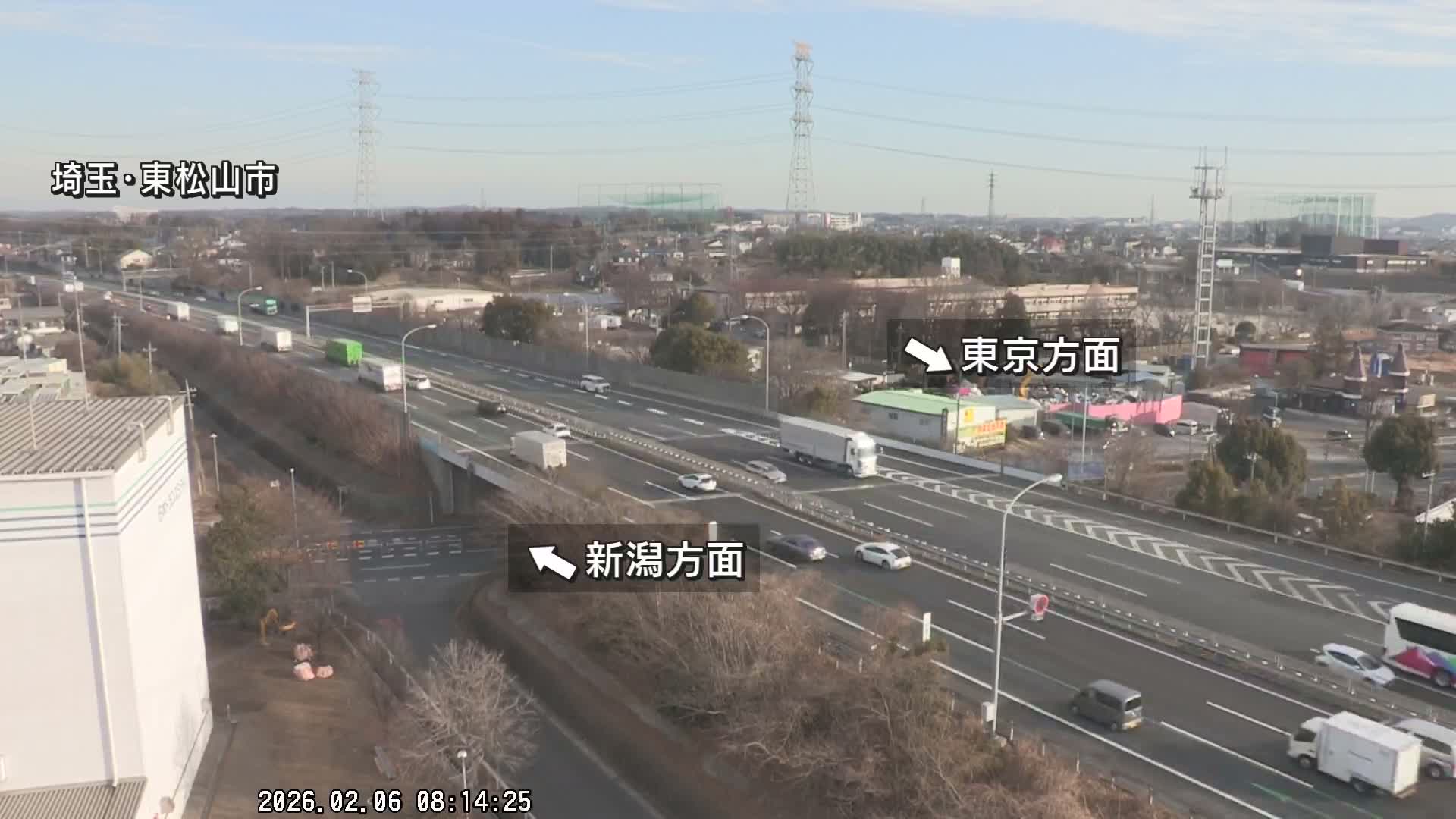 Saitama, Higashimatsuyama City & Kan-Etsu Expressway Higashimatsuyama Intersection Area ( 埼玉県東松山市・関越自動車道東松山交差点付近 )  Live Cam - Ishibashi, Higashimatsuyama Shi, Saitama, Kantō, Honshu, Japan