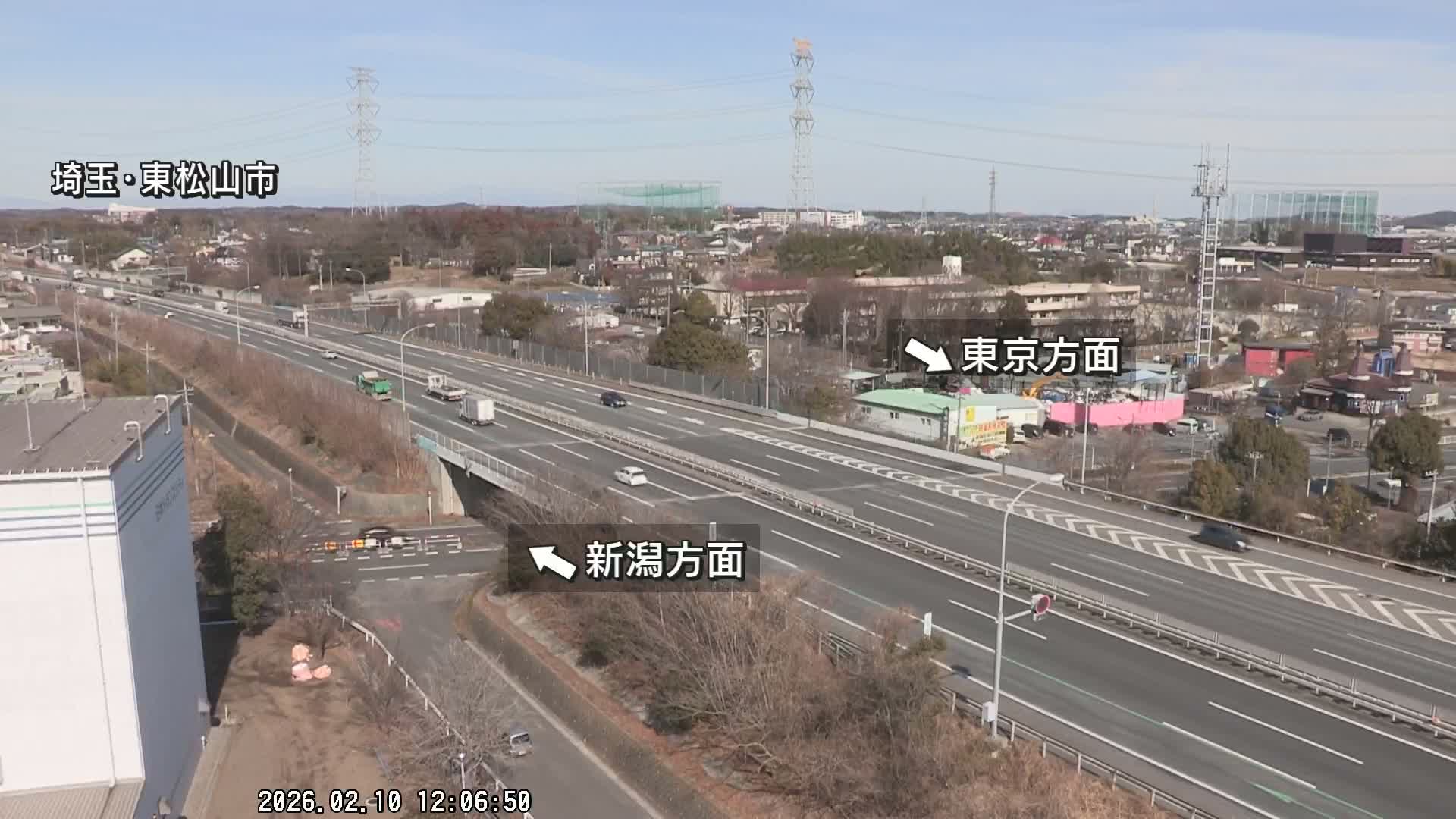Saitama, Higashimatsuyama City & Kan-Etsu Expressway Higashimatsuyama Intersection Area ( 埼玉県東松山市・関越自動車道東松山交差点付近 )  Live Cam - Ishibashi, Higashimatsuyama Shi, Saitama, Kantō, Honshu, Japan