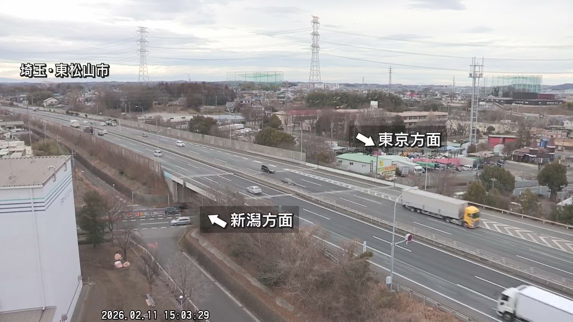 Saitama, Higashimatsuyama City & Kan-Etsu Expressway Higashimatsuyama Intersection Area ( 埼玉県東松山市・関越自動車道東松山交差点付近 )  Live Cam - Ishibashi, Higashimatsuyama Shi, Saitama, Kantō, Honshu, Japan