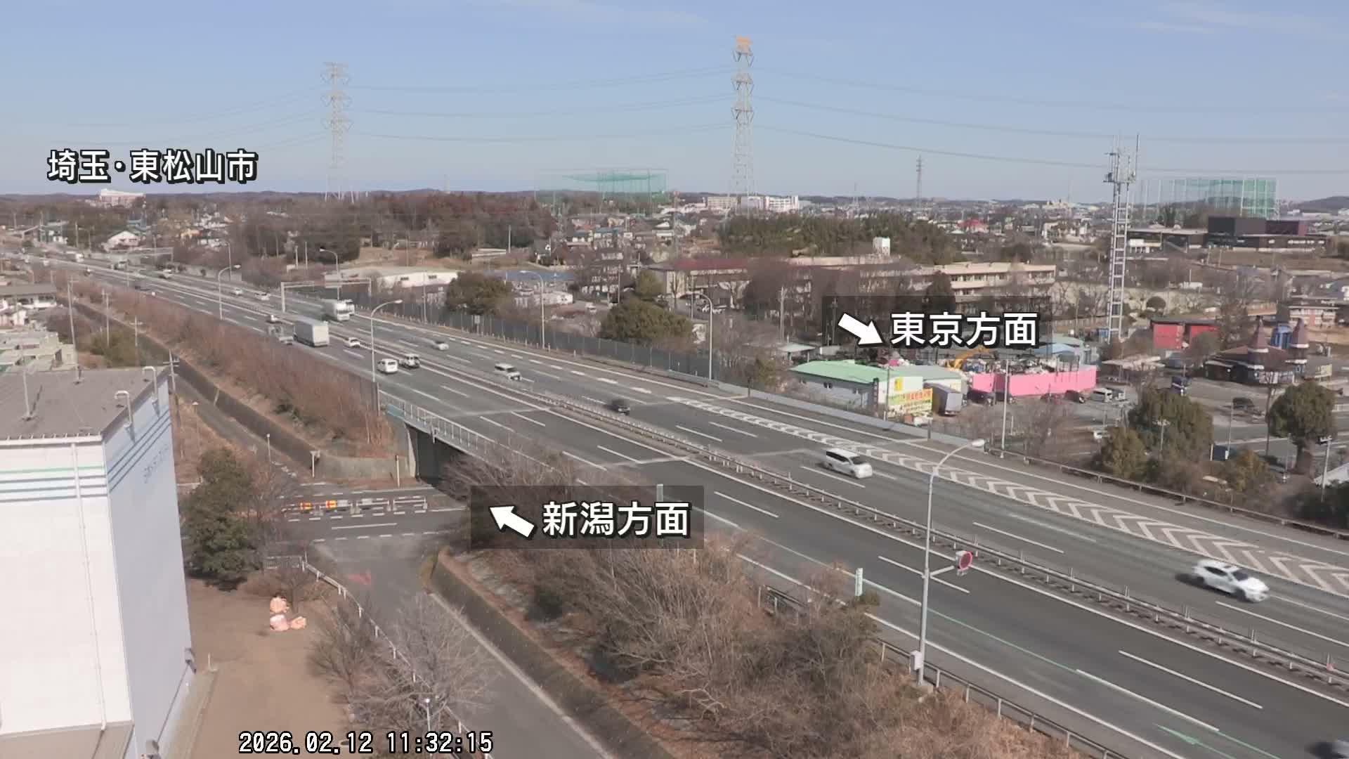 Saitama, Higashimatsuyama City & Kan-Etsu Expressway Higashimatsuyama Intersection Area ( 埼玉県東松山市・関越自動車道東松山交差点付近 )  Live Cam - Ishibashi, Higashimatsuyama Shi, Saitama, Kantō, Honshu, Japan