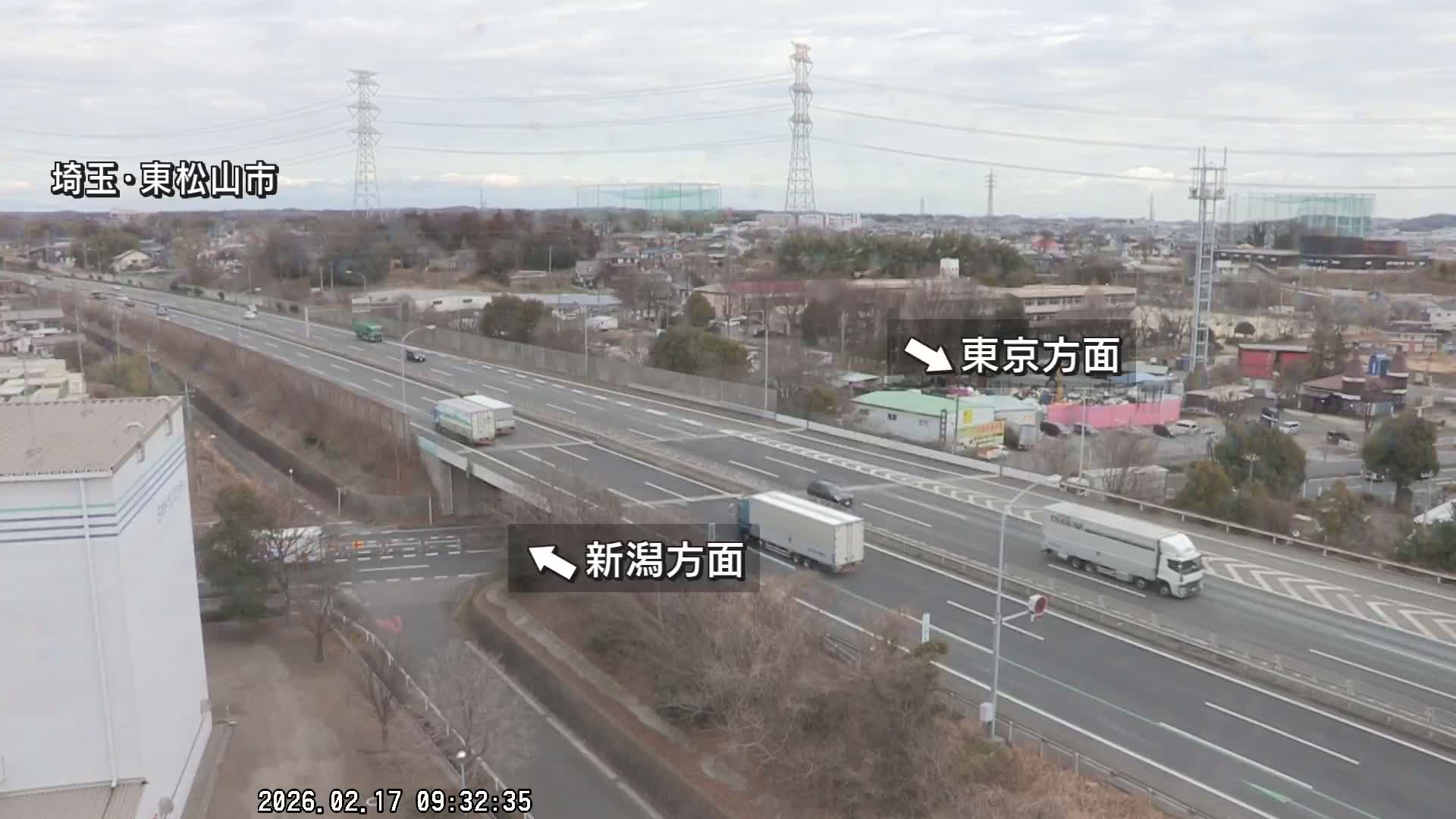 Saitama, Higashimatsuyama City & Kan-Etsu Expressway Higashimatsuyama Intersection Area ( 埼玉県東松山市・関越自動車道東松山交差点付近 )  Live Cam - Ishibashi, Higashimatsuyama Shi, Saitama, Kantō, Honshu, Japan
