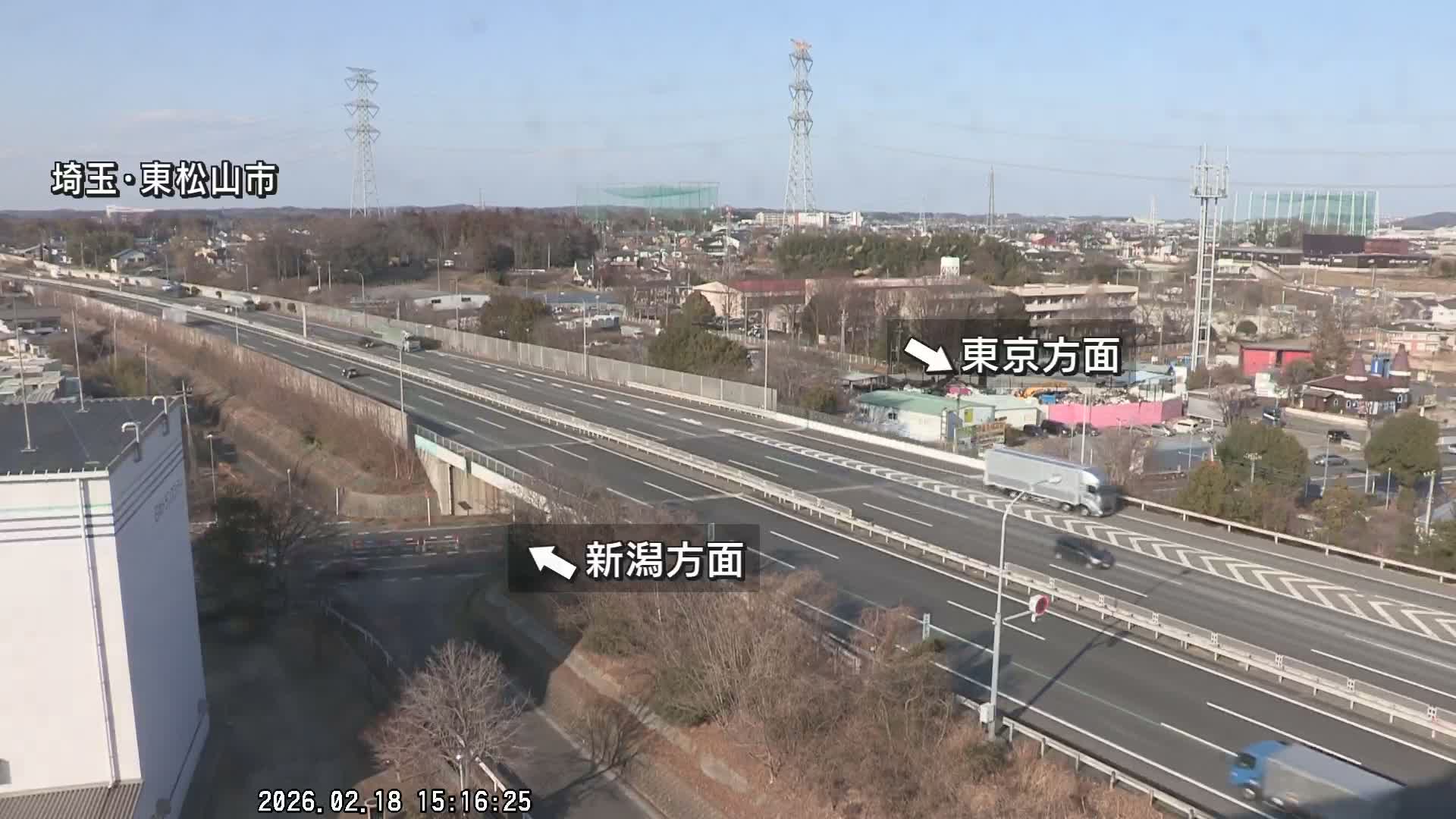 Saitama, Higashimatsuyama City & Kan-Etsu Expressway Higashimatsuyama Intersection Area ( 埼玉県東松山市・関越自動車道東松山交差点付近 )  Live Cam - Ishibashi, Higashimatsuyama Shi, Saitama, Kantō, Honshu, Japan