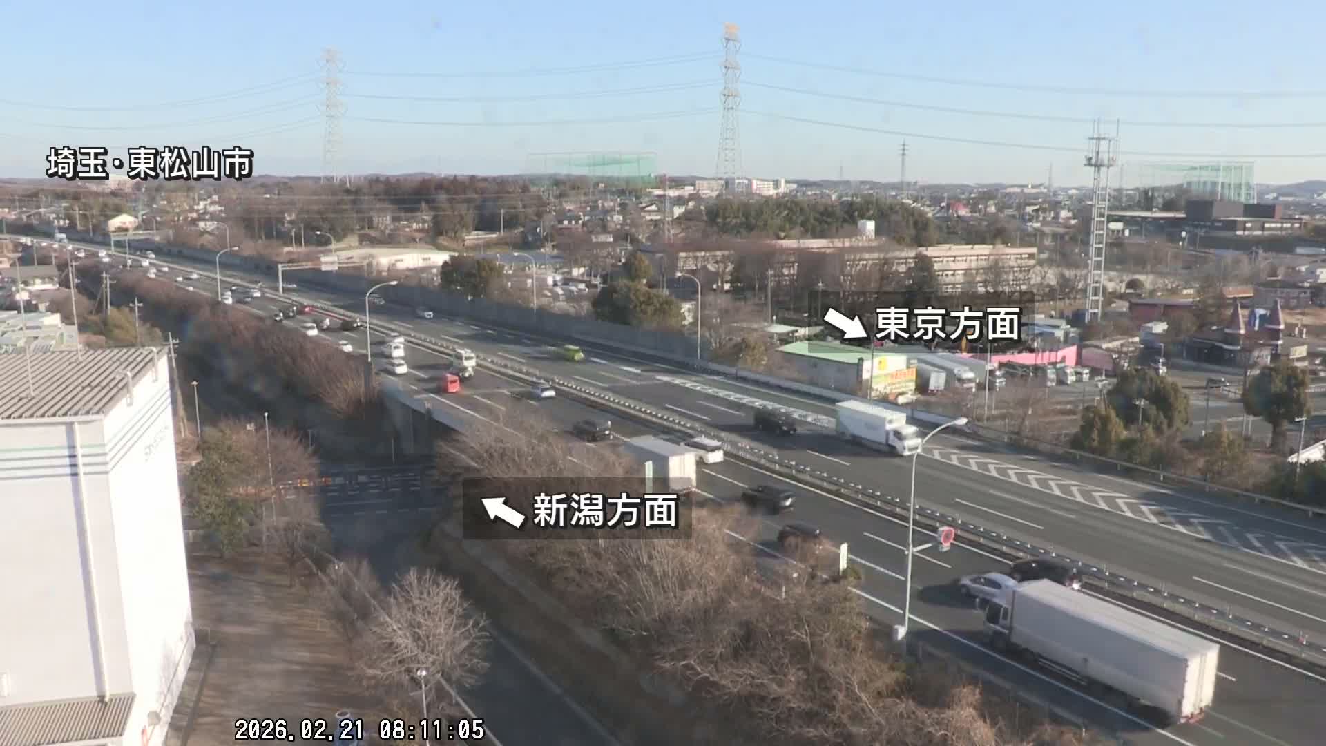 Saitama, Higashimatsuyama City & Kan-Etsu Expressway Higashimatsuyama Intersection Area ( 埼玉県東松山市・関越自動車道東松山交差点付近 )  Live Cam - Ishibashi, Higashimatsuyama Shi, Saitama, Kantō, Honshu, Japan
