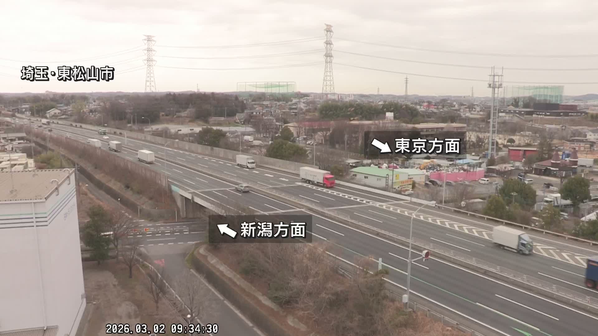 Saitama, Higashimatsuyama City & Kan-Etsu Expressway Higashimatsuyama Intersection Area ( 埼玉県東松山市・関越自動車道東松山交差点付近 )  Live Cam - Ishibashi, Higashimatsuyama Shi, Saitama, Kantō, Honshu, Japan